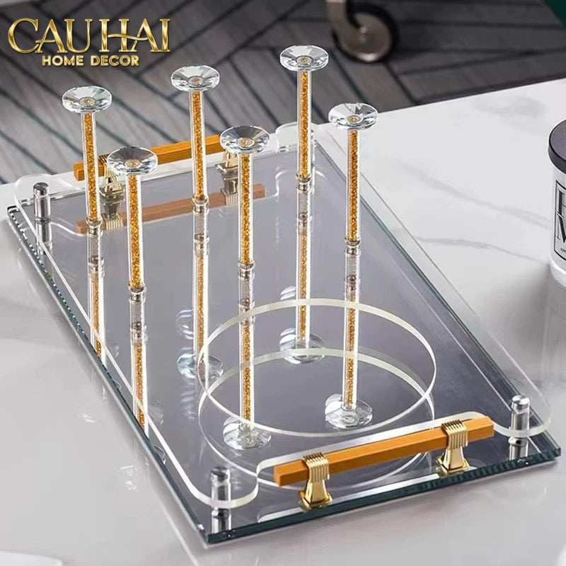 Maison Couture – Khay Úp Ly Cristalleries 6 Slot 2-In-1 Bar Tray – Aurum