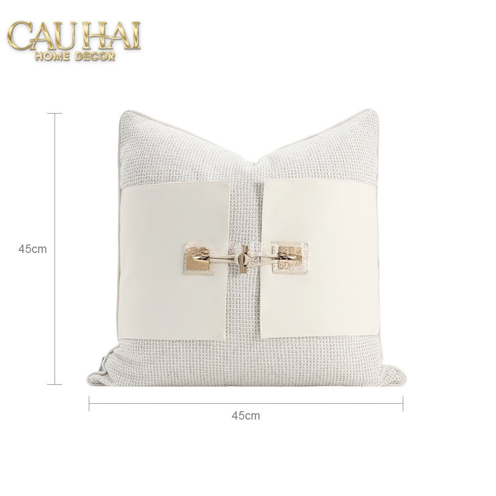 Vỏ Gối Bouclé Lock Atelier Ivory 45x45