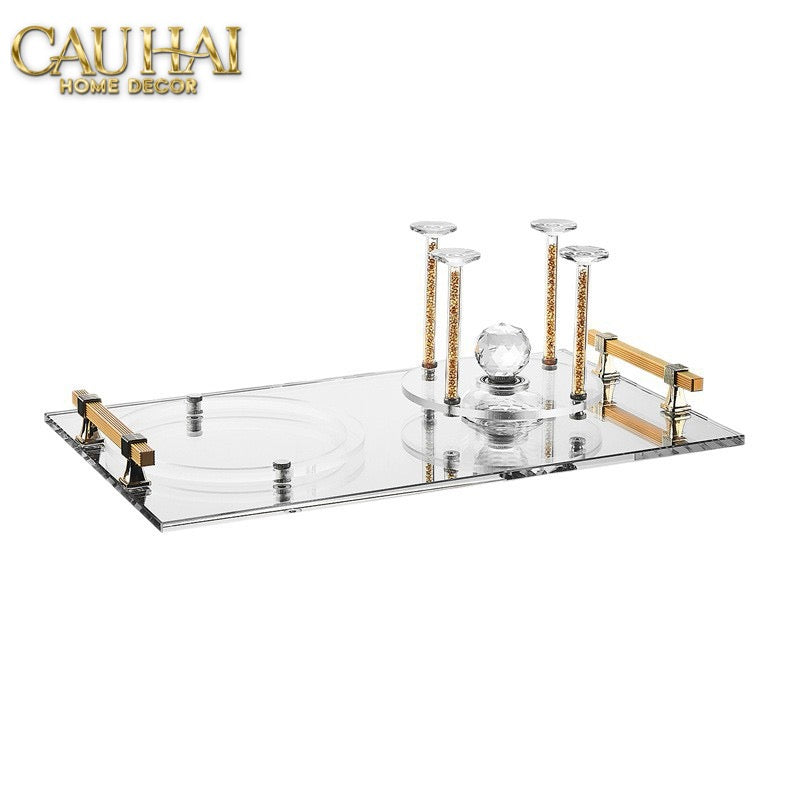 Maison Couture – Khay Úp Ly Cristalleries 6 Slot 2-In-1 Bar Tray – Aurum