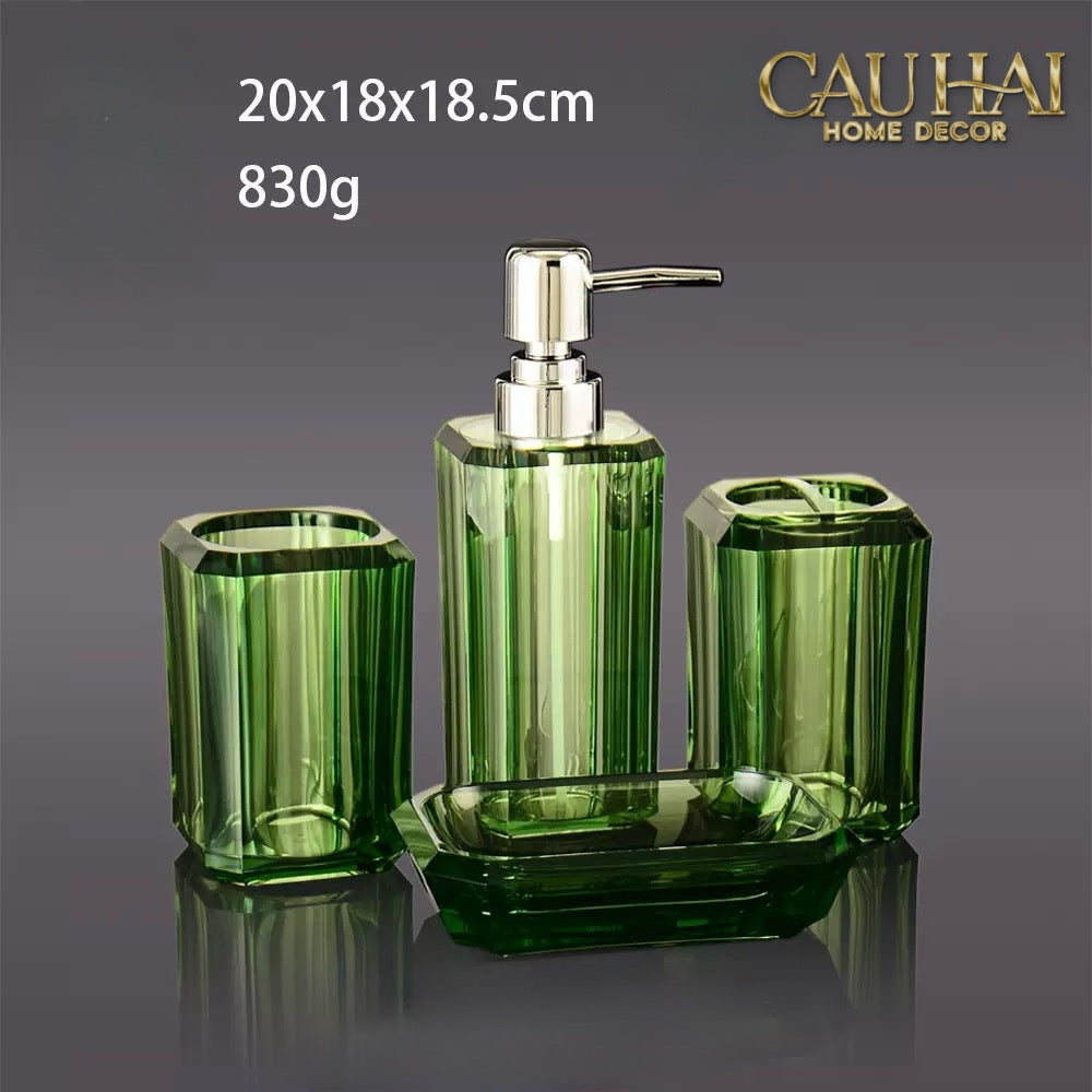Set Nhà Tắm Acrylic 4 Món Emerald Gemstone Bathroom Vanity Set 4pcs