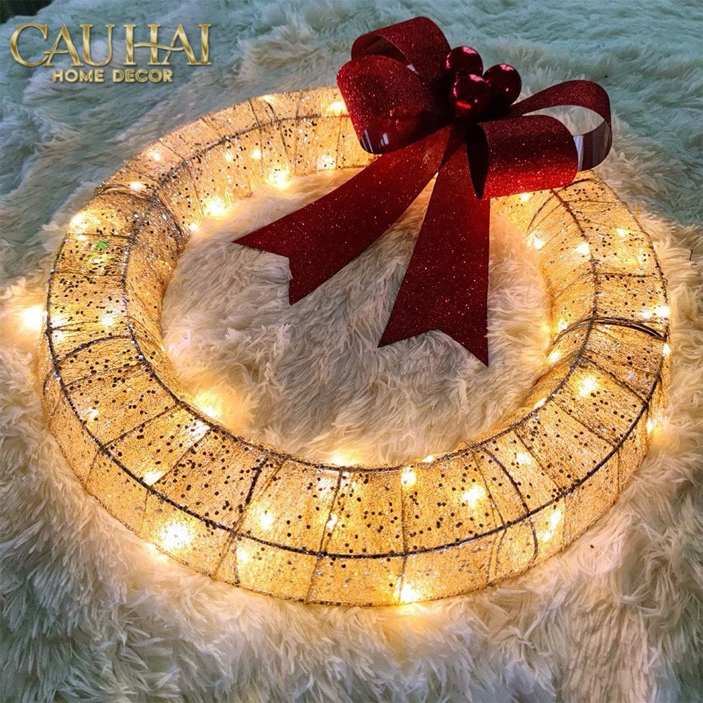 Fêtes Couture - Vòng Ánh Sáng Trang Trí Giáng Sinh Holy Halo - Christmas Wreath-CẬU HAI HOME DECOR
