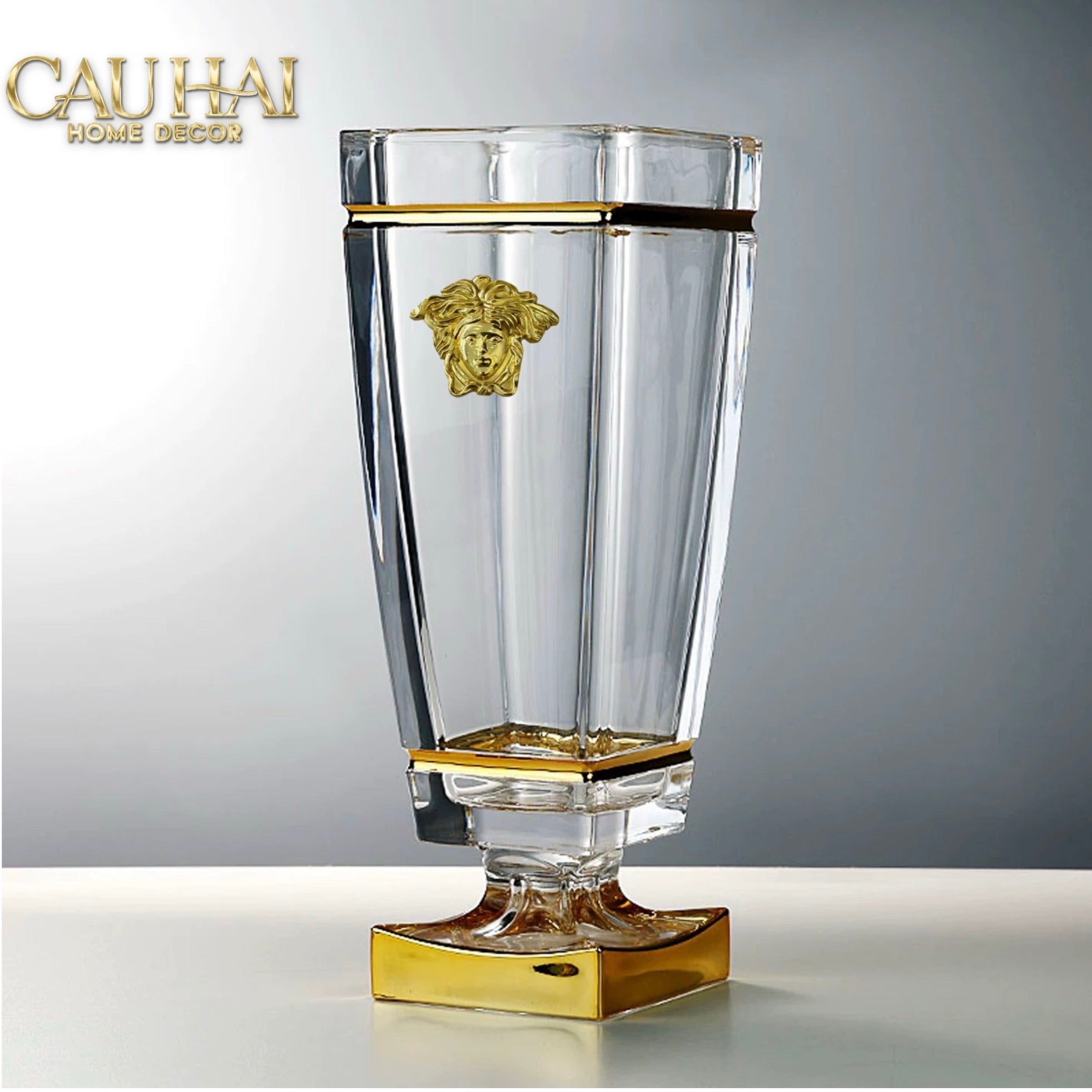 Maison Couture -  Bình Hoa Pha Lê Critalleries Obelish Medusa Signature H36