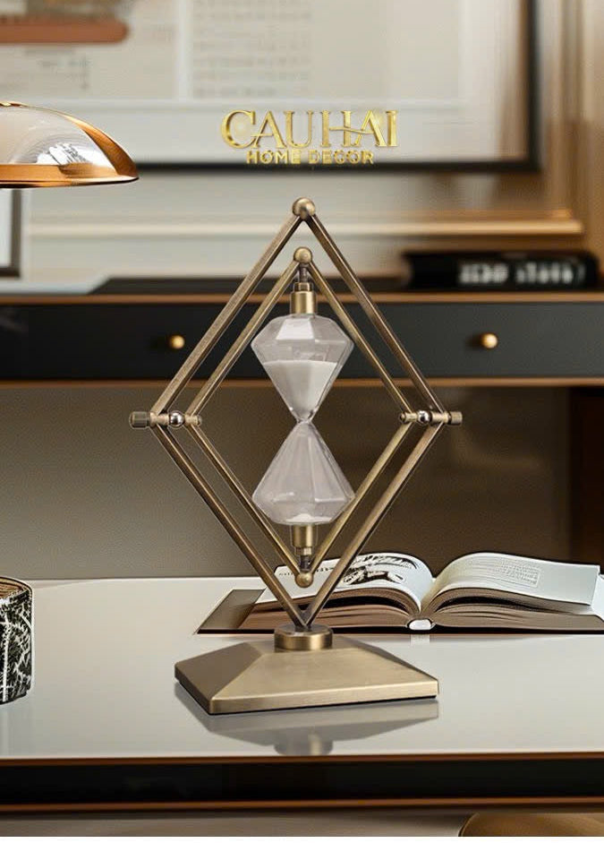 Đồng Hồ Cát Temps Diamant Gildded Mordern 30*20*10-Đồng hồ Cát-CẬU HAI HOME DECOR