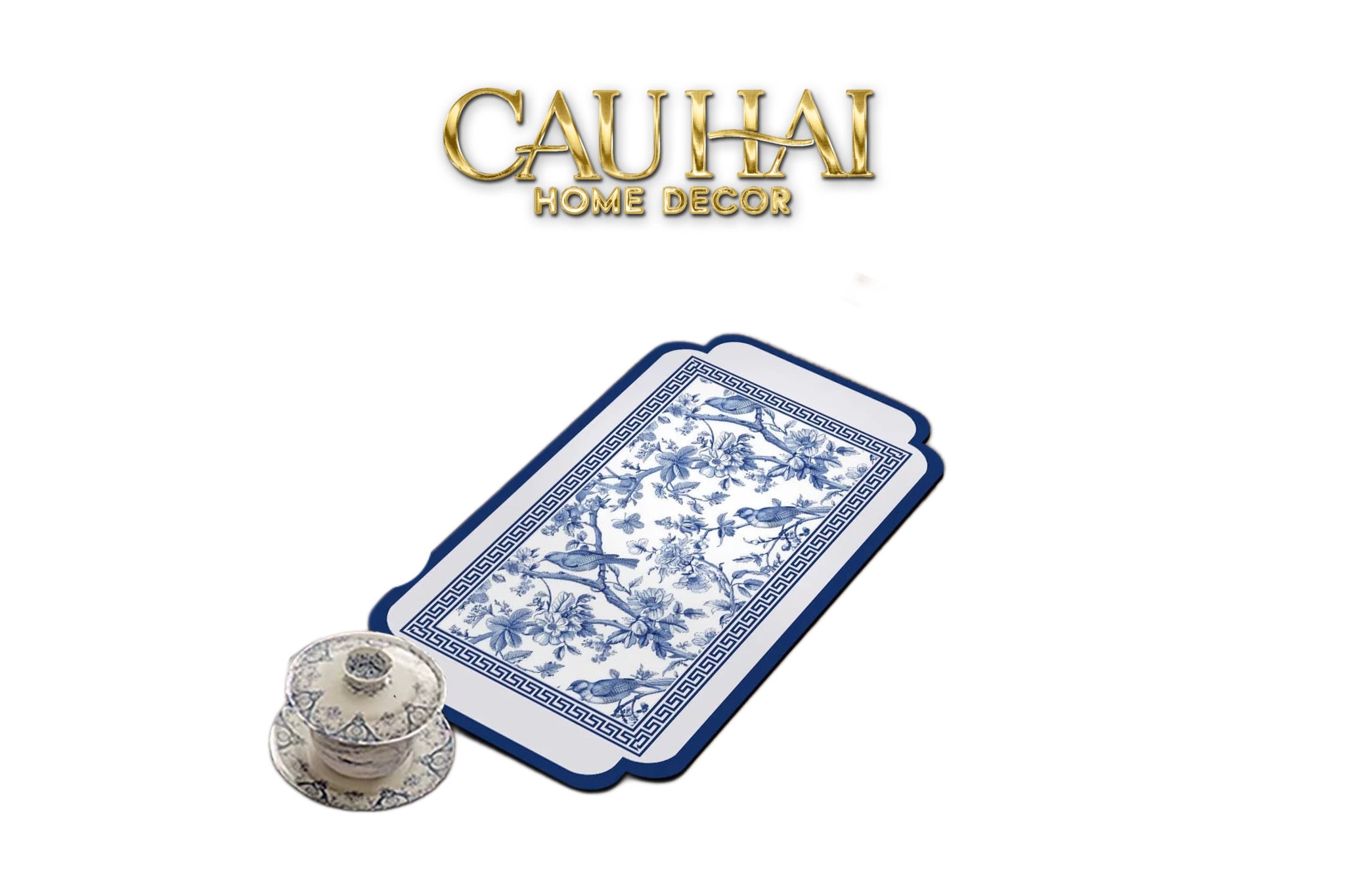 TẤM LÓT  50X60 -  PORCELAIN REVIVAL ART - ORIENTAL BLOOM TABLE MAT