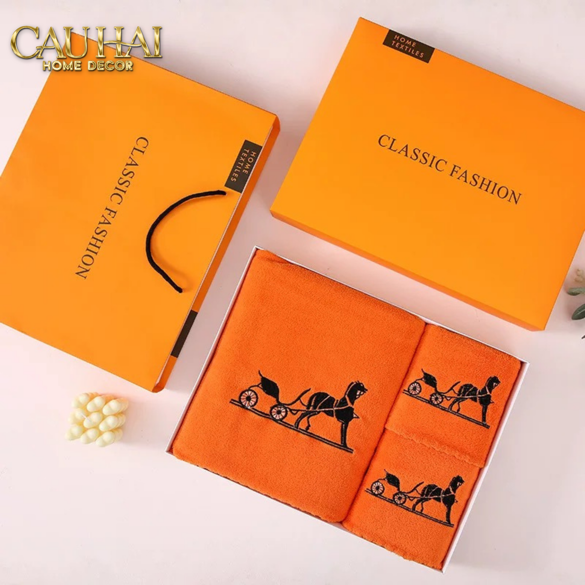 SET 2 KHĂN MẶT 40X90 - CHARIOTS CARRIAGE - FACE TOWEL FULL BOX