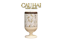 Thùng Rác Cao Cấp 20L Vân Đá - Marble Royale Gold
