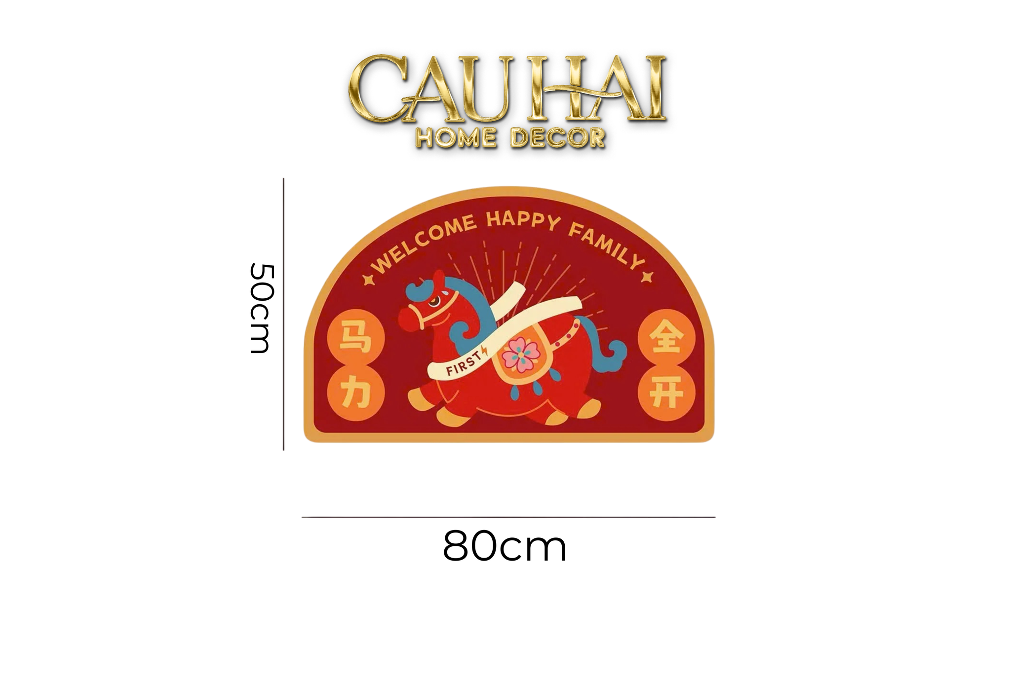 Tết Couture - Thảm Cửa Nhung Bỉ Lân Hỷ 80 & 120