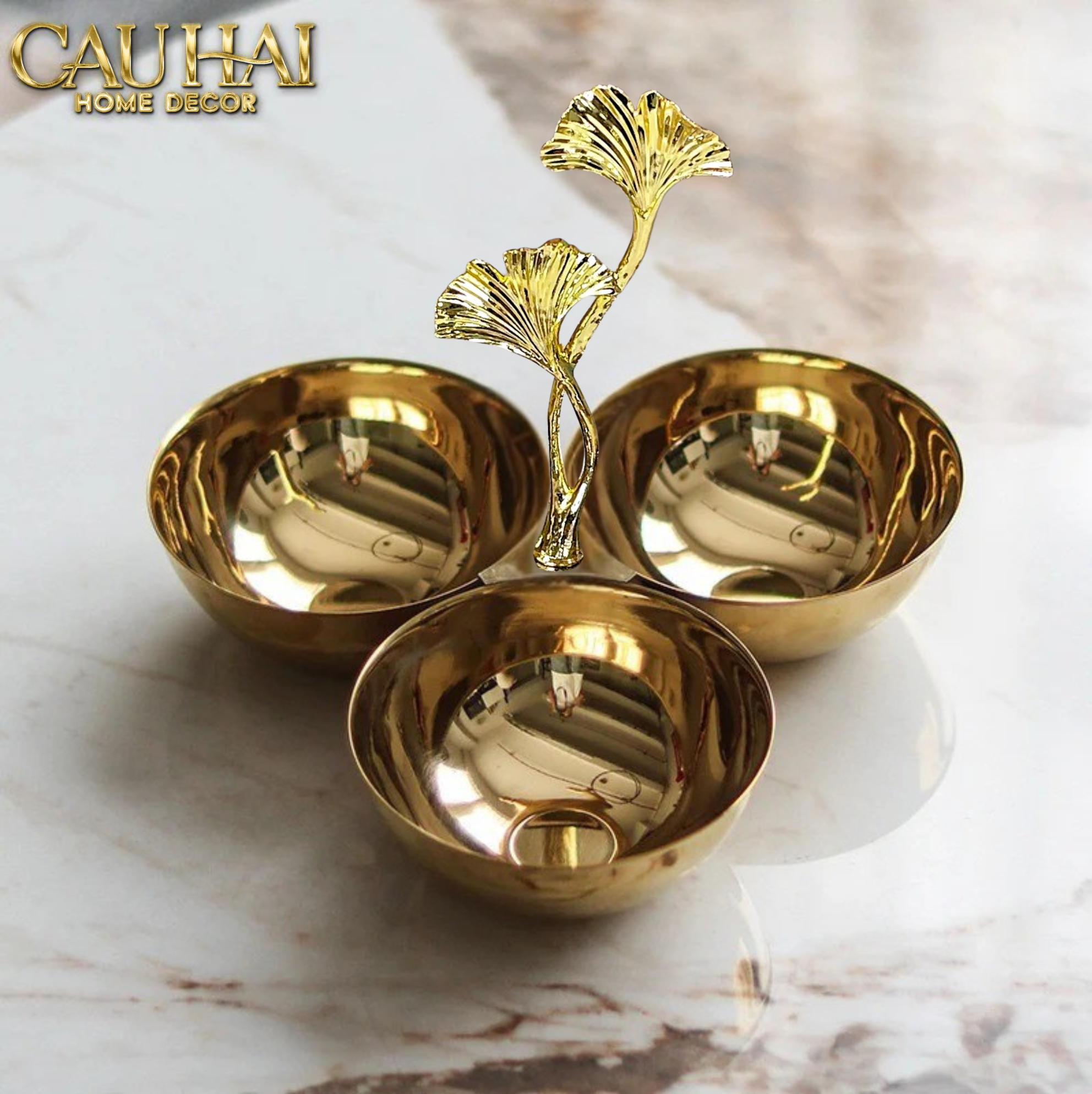 Elysian - Đĩa 3 Ngăn Gilded Branch Trois Éclat-CẬU HAI HOME DECOR