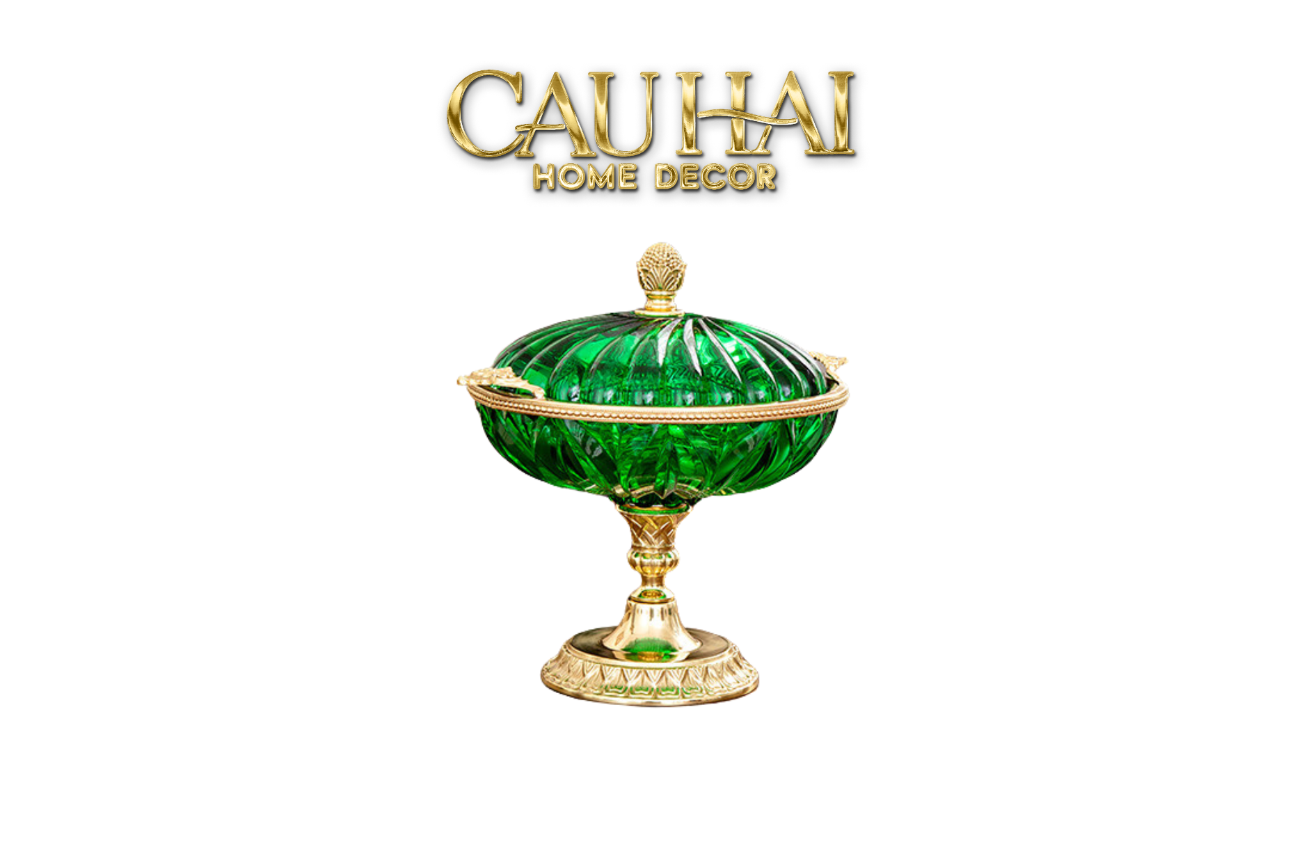 Maison Couture - Đĩa Trái Cây Pha Lê Brasson Emerald Cristalleries Fruit Plate H30
