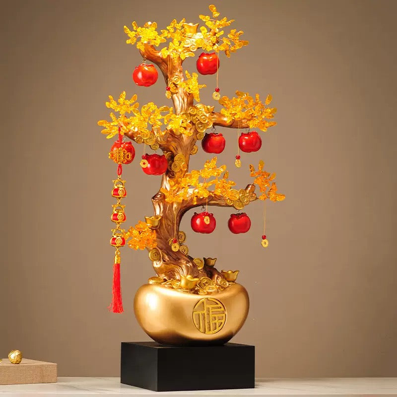 Tết Couture -  Cây Hồng Đính Pha Lê - Đại Ngũ Phúc - Jewelry Persimone Fortune Tree 43x88