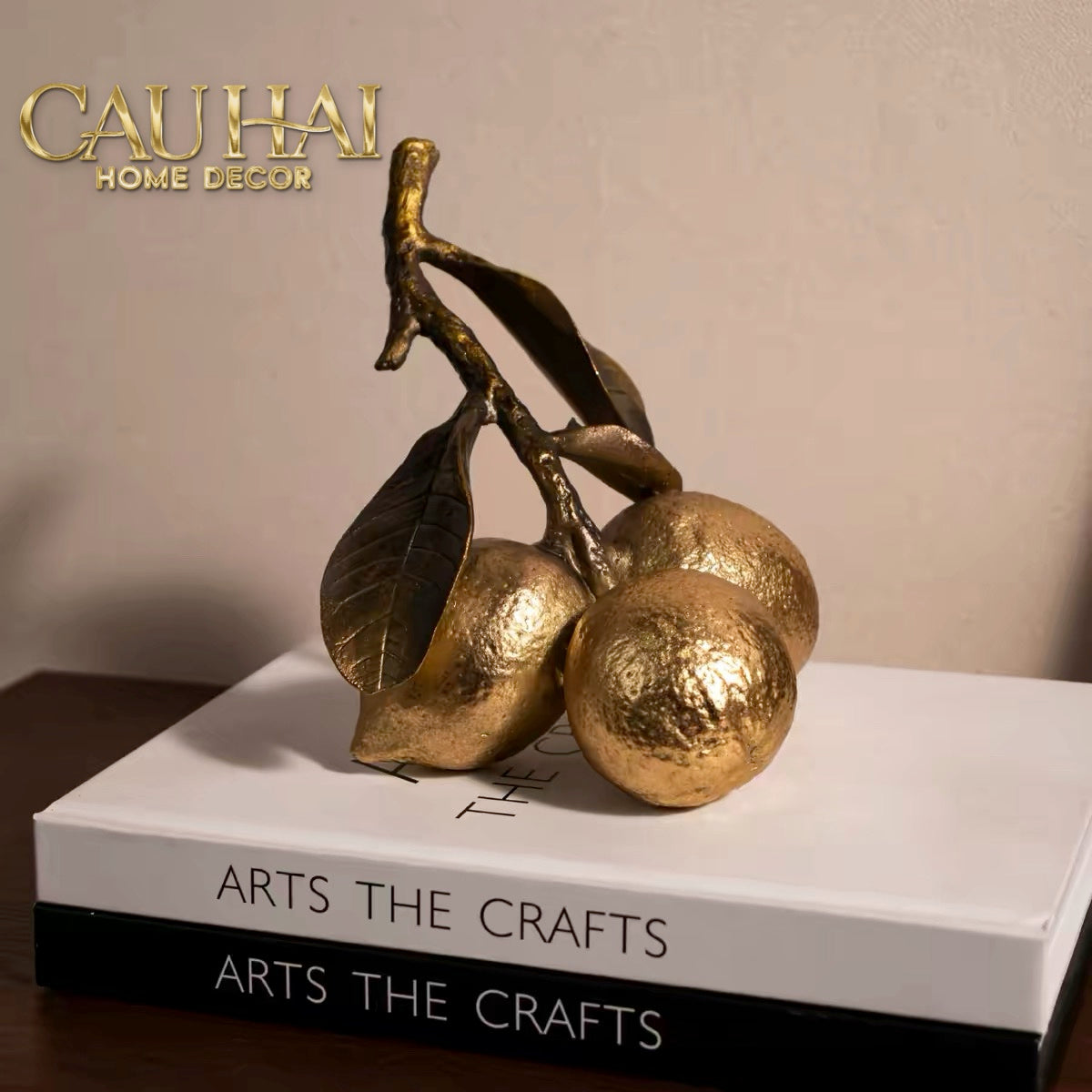 Gilded Lemon Cluster Statue — Vermeil Citron Trois