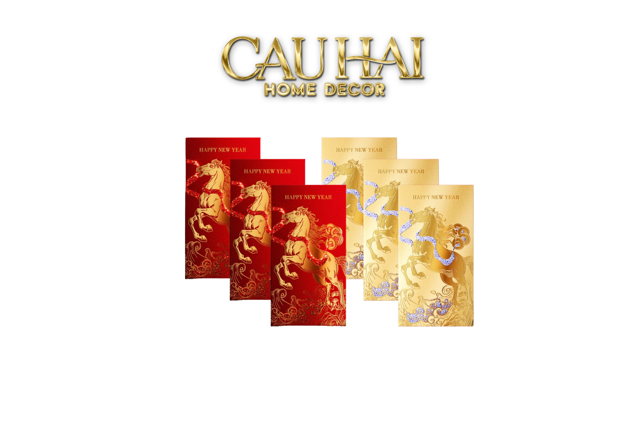 Tết Couture - Set 6 Bao Lì Xì Mã Đáo Vinh Hoa