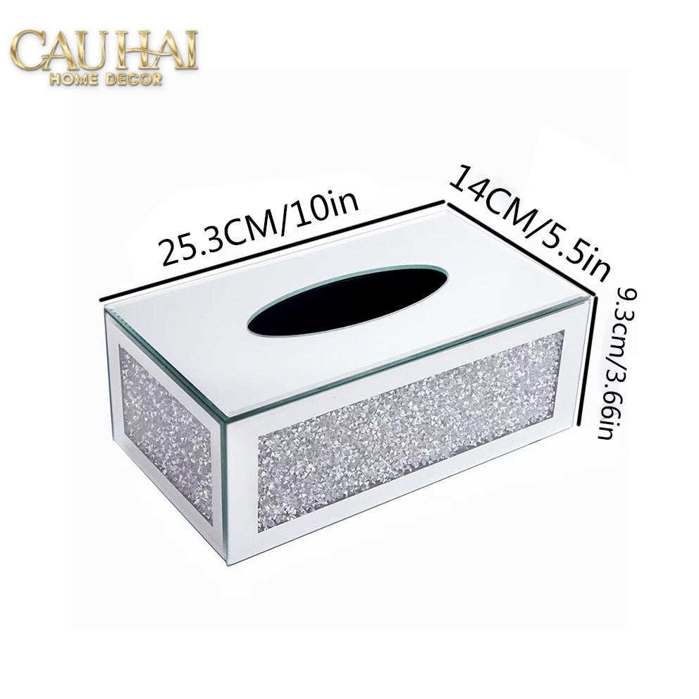 Haute Folie - Hộp Giấy Chữ Nhật Viền Gương Cắt Cạnh — Starlight Mirrored Tissue Box