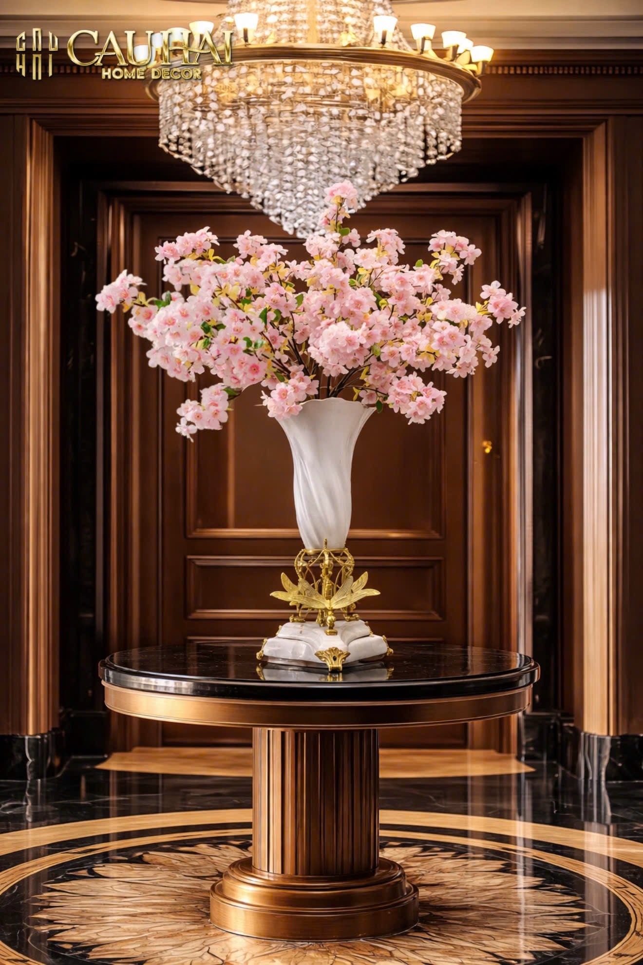 Maison Couture - Bình Hoa Imperium Empire Divine Vase -  Papillon  Pedestal – D’Ivoire H60x26x26