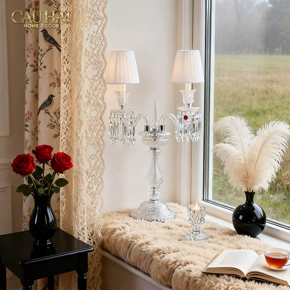 Maison Cristalleries Couture -  Đèn Pha Lê 5 Đỉnh Candelabre Couronne Zénith En  Classique Lamp H72