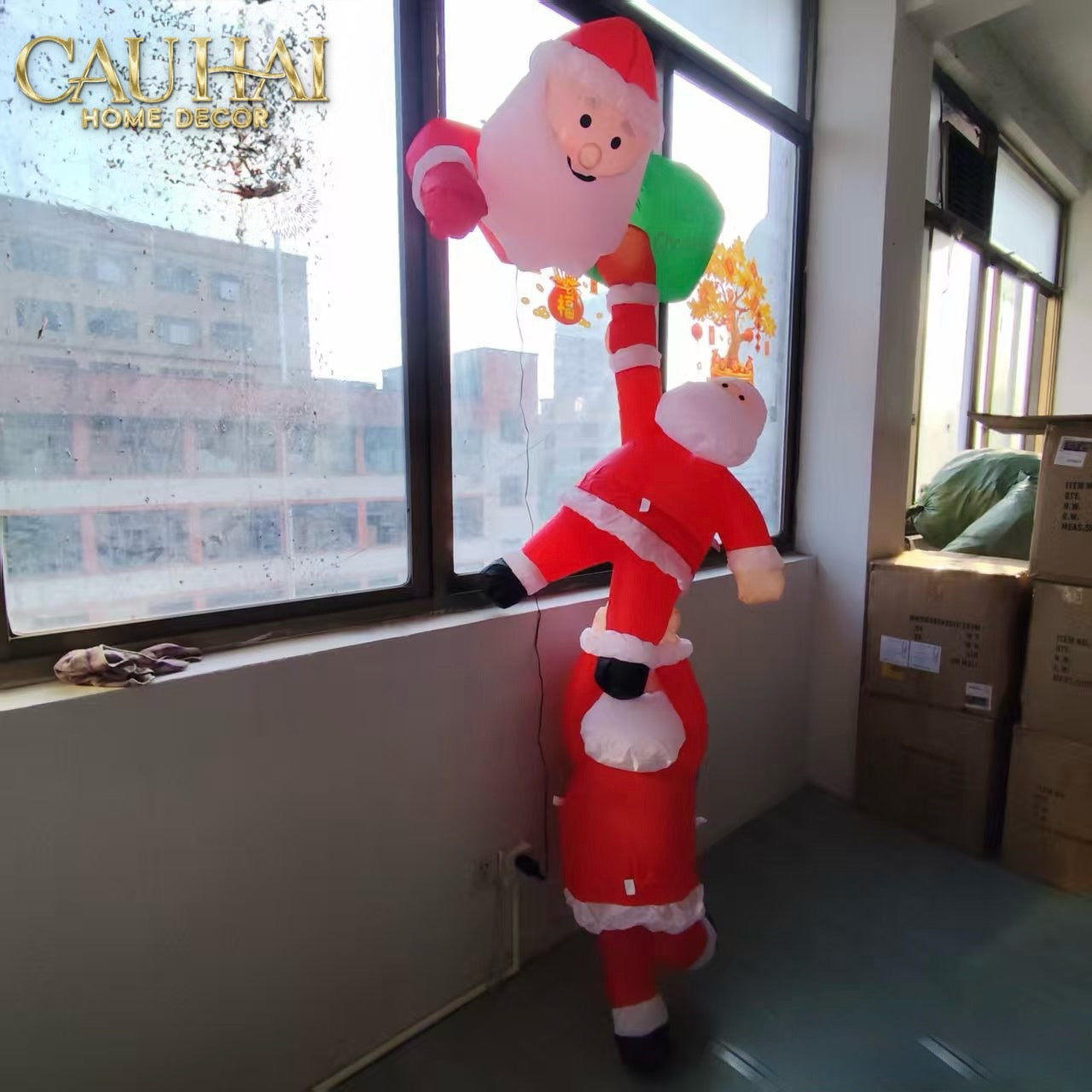 Fêtes Couture - Set 3 Ông Già Noel Triple Santa Climbing Tower-CẬU HAI HOME DECOR