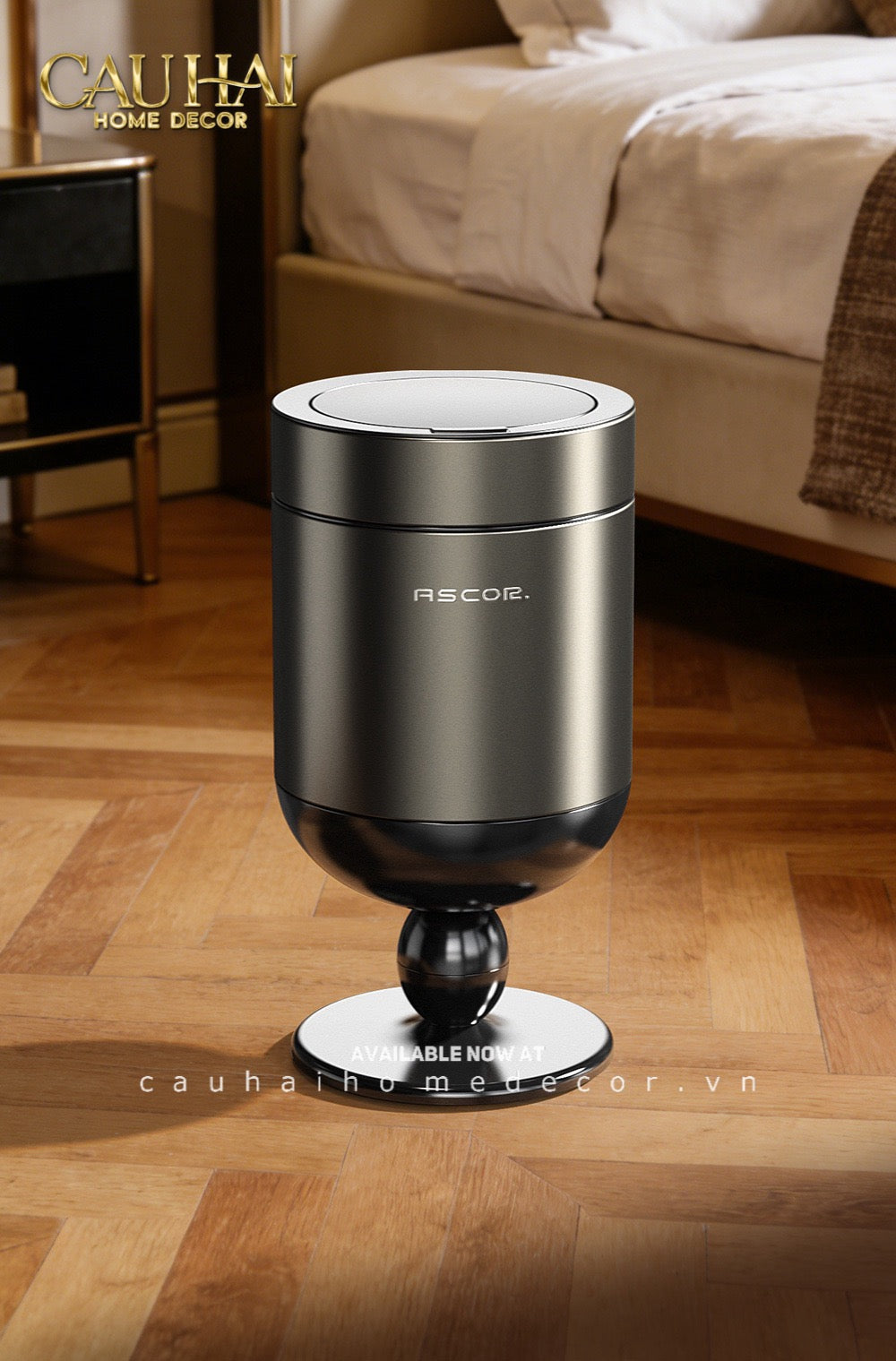 Thùng Rác Titanium Goblet Stainless Steel Modernist Trash Cans 20L 25x54