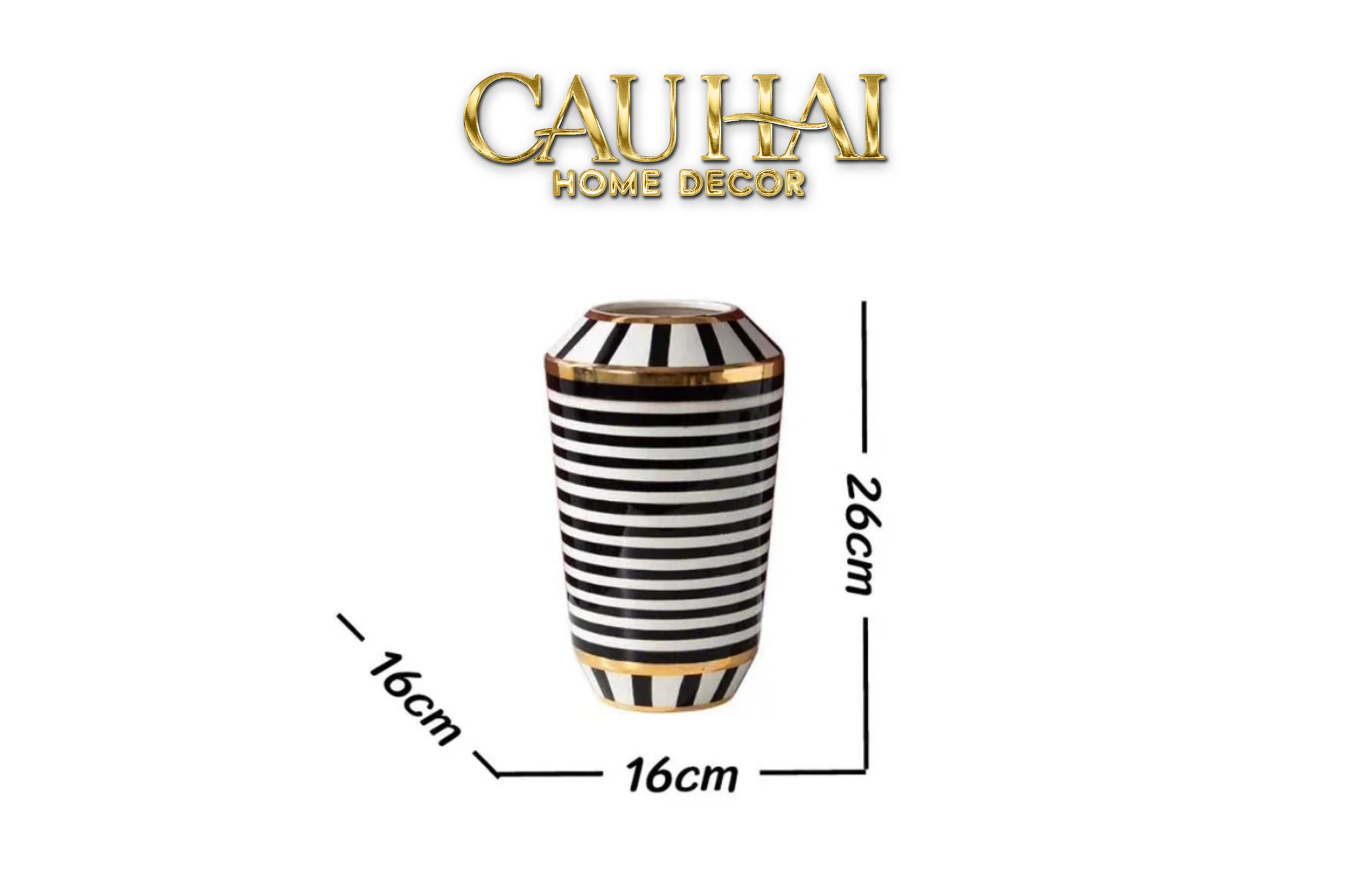 Home Couture - Bình Hoa Elite Metropolis Soho Stripe Art H26/H40-CẬU HAI HOME DECOR