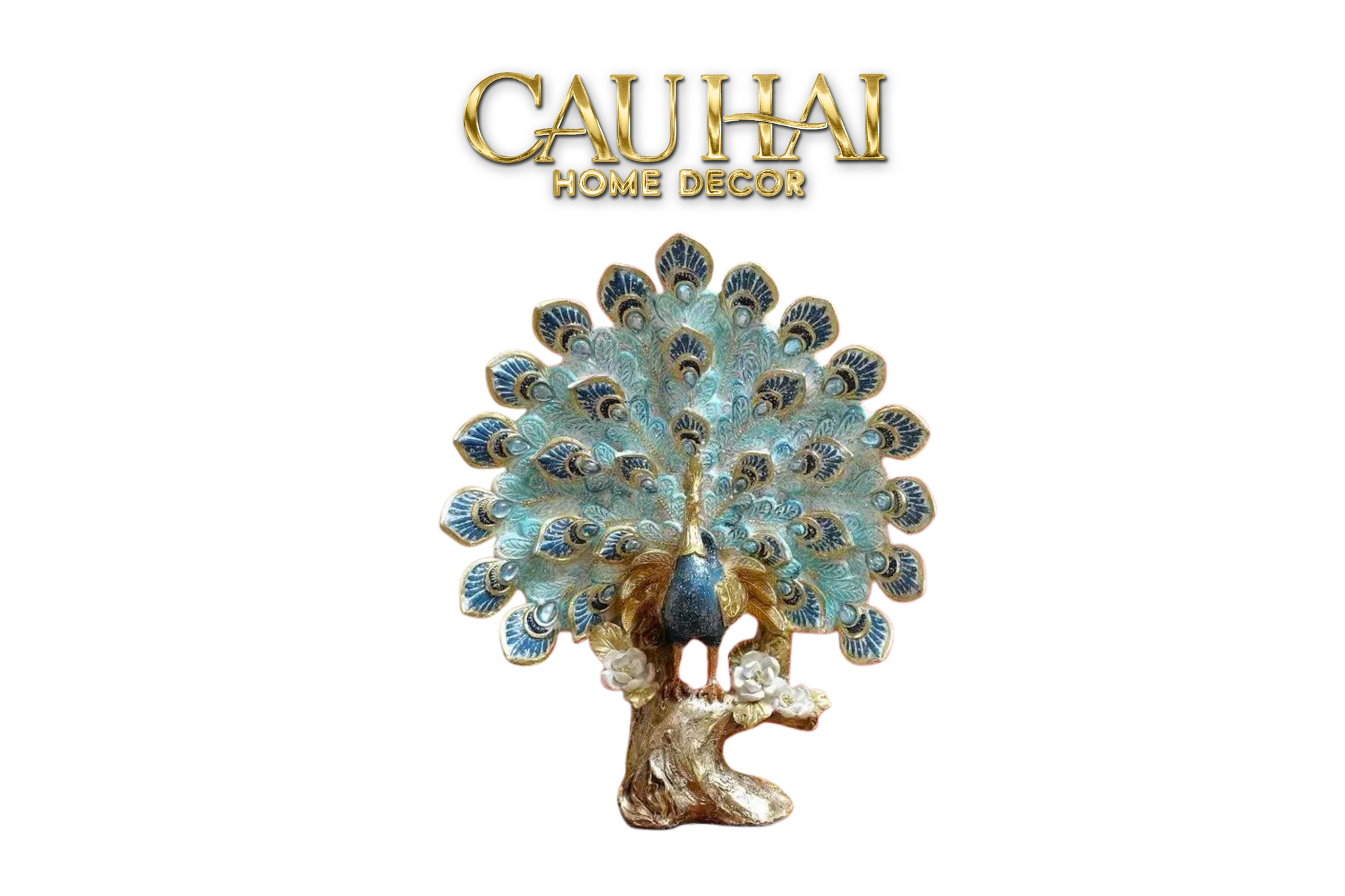 Maison Couture - Tượng Khổng Tước Paon Céleste Bleu Ciel - Empress Fan