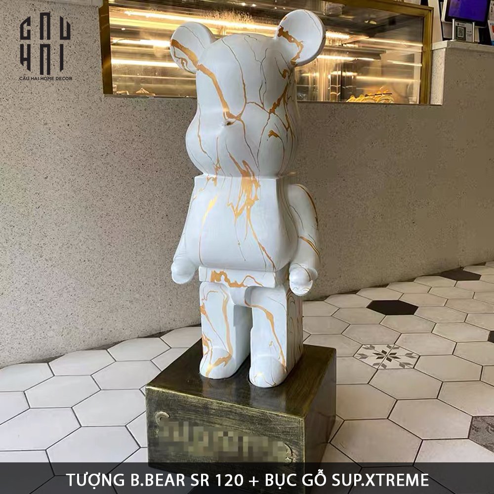 TƯỢNG BEAR BRICK MARBLE 120CM - CẬU HAI HOME DECOR