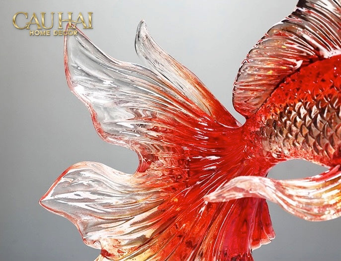 Set 2 Tuong Resin Song Ngu Vuong Phat – Fortune Koi Duo