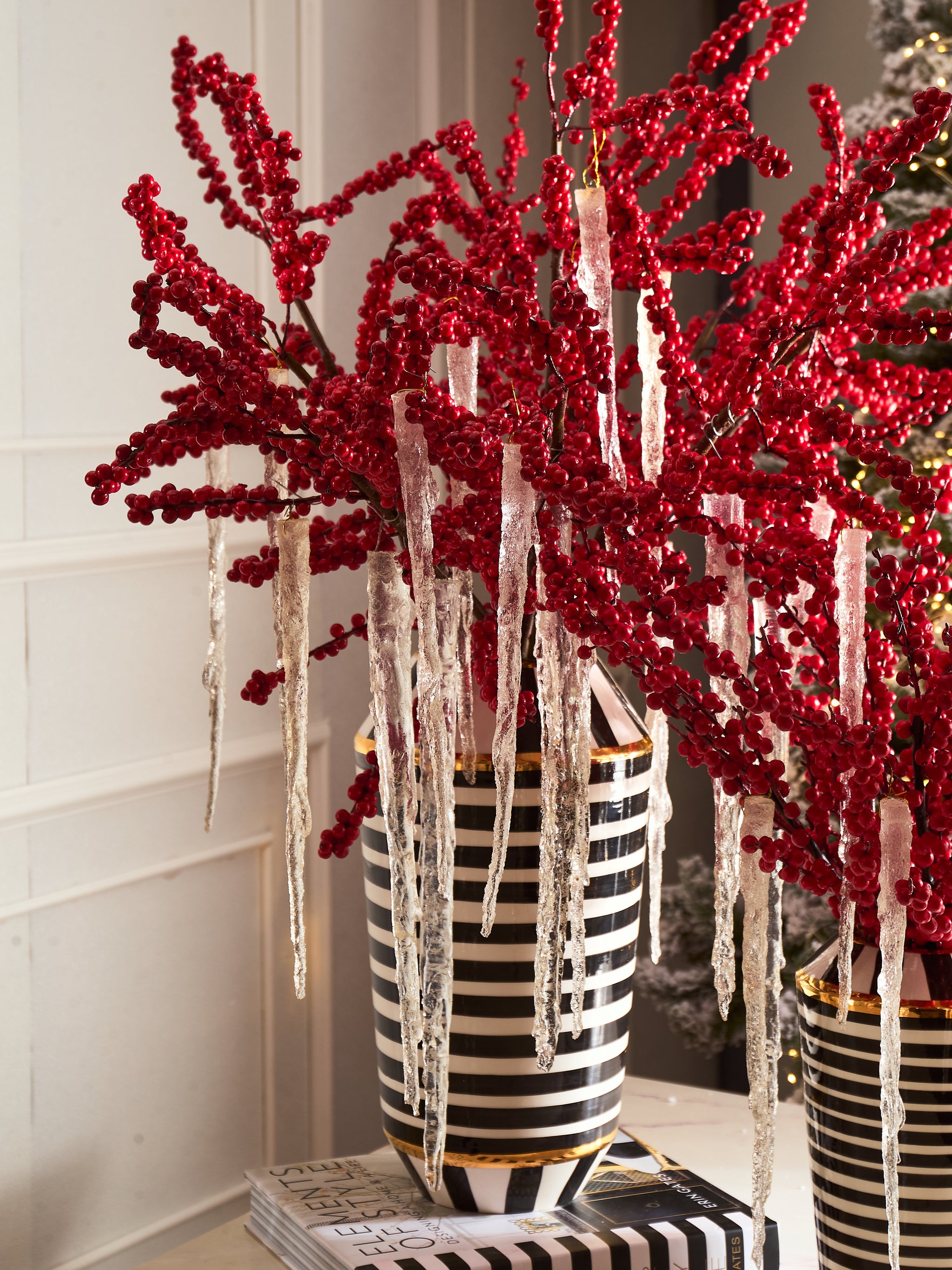 FÊTES COUTURE - SET BÌNH VÀ HOA WINTERBERRY ICICLE H40 - CẬU HAI HOME DECOR