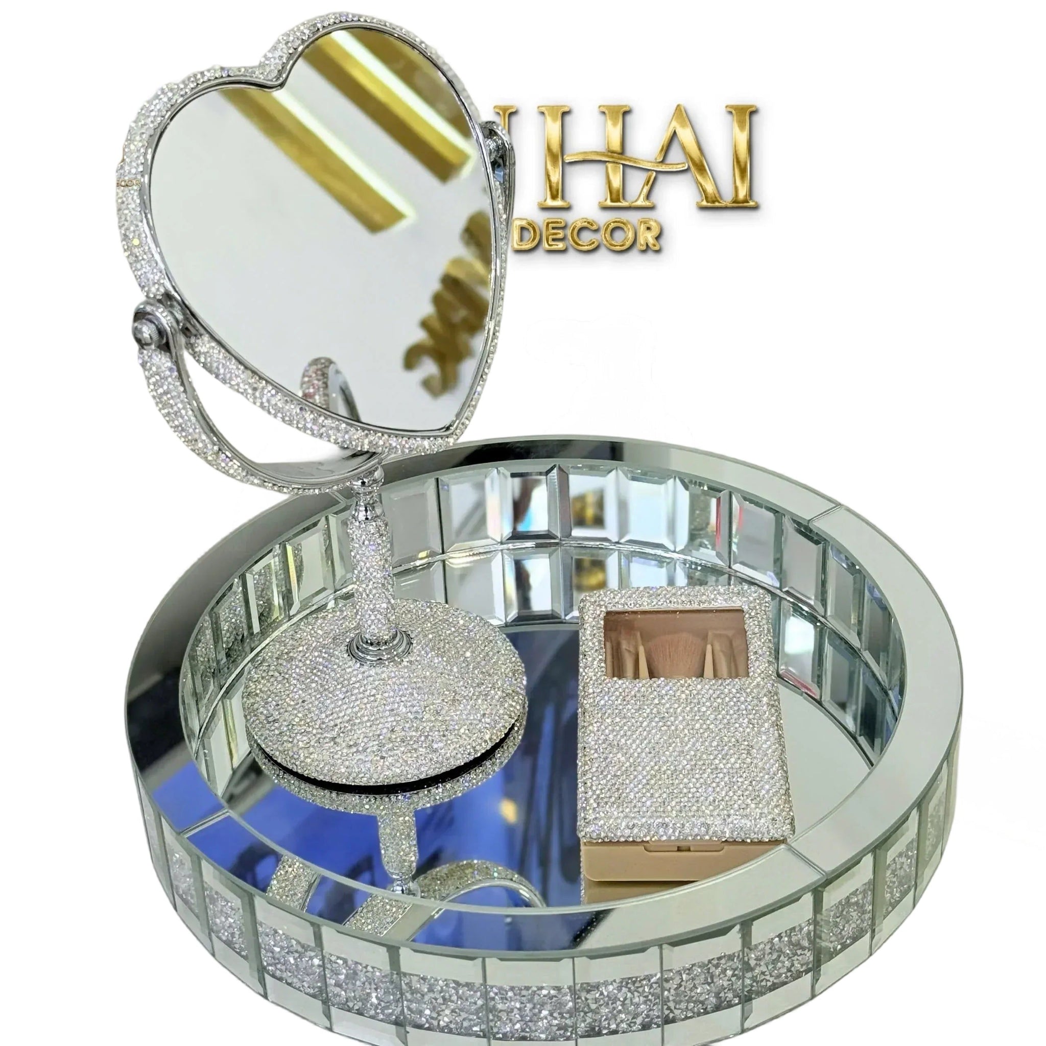 Haute Folie - Khay Gương Tròn Đế Xoay Mirror Argenté D30