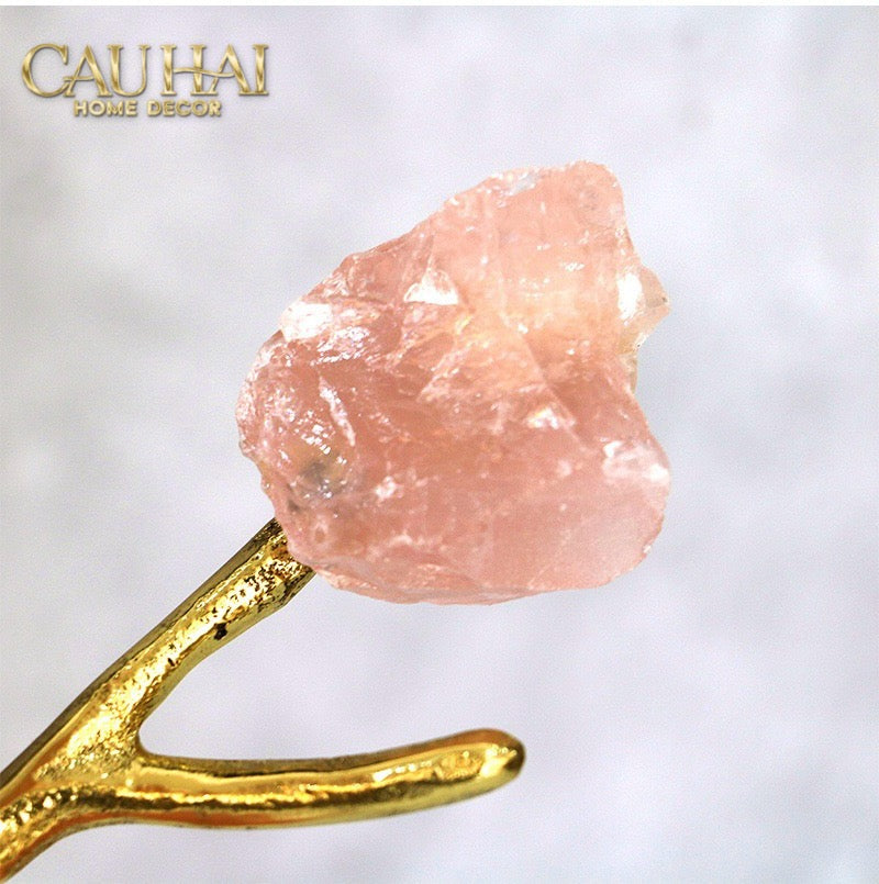 Maison Couture - Tượng Đồng Nhánh Cây Đá Thạch Anh Amethyst Aventurine  Tree of Fortune     25x8x26