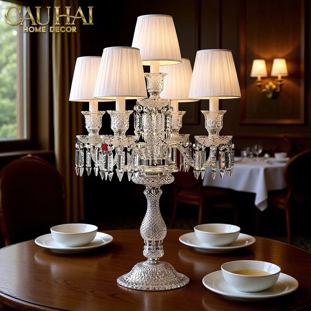 HOME COUTURE - ĐÈN 5 ĐỈNH CANDELABRE COURONNE ZÉNITH EN CRISTAL CLASSIQUE - CẬU HAI HOME DECOR