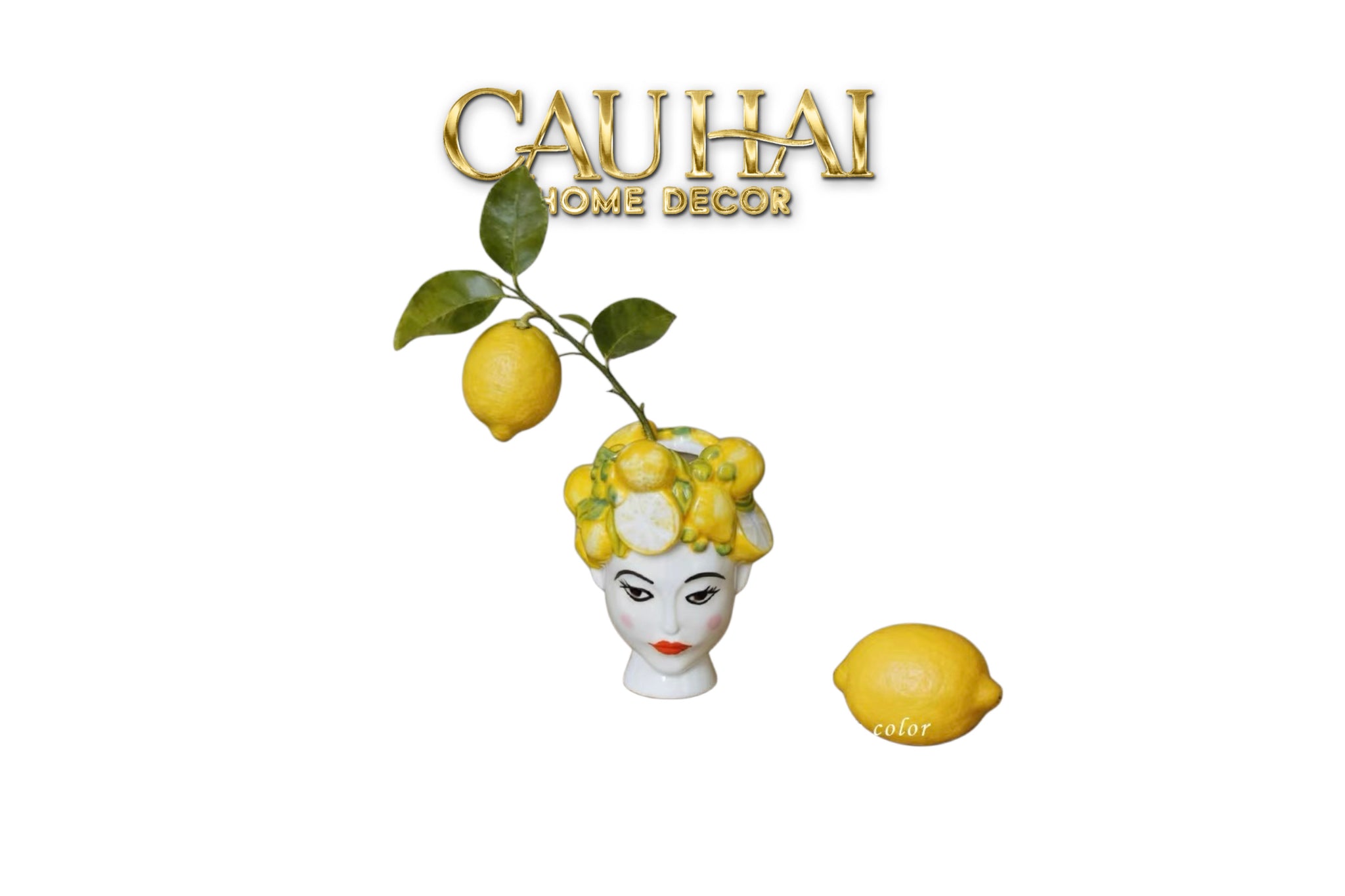 La Sicilia Royale - Bình Hoa Gốm Sứ Duchessa Limone di Sicilia H18