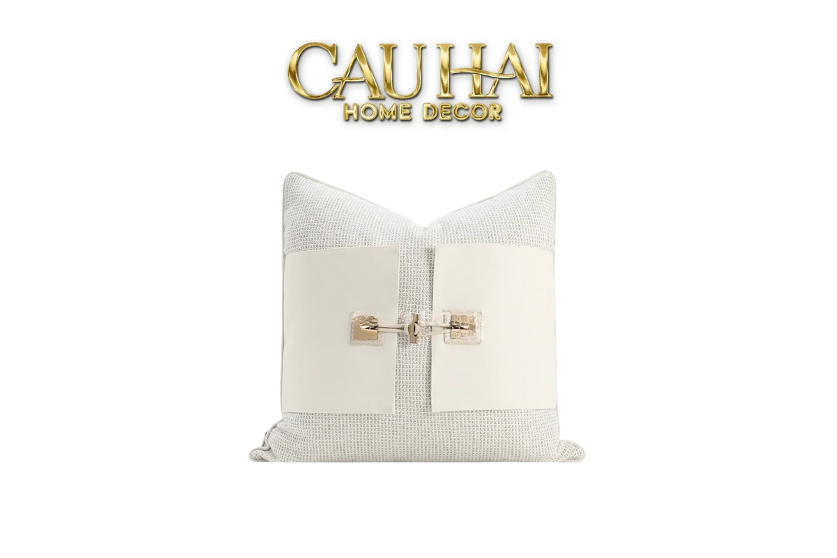 Vỏ Gối Bouclé Lock Atelier Ivory 45x45-VỎ GỐI SOFA-CẬU HAI HOME DECOR