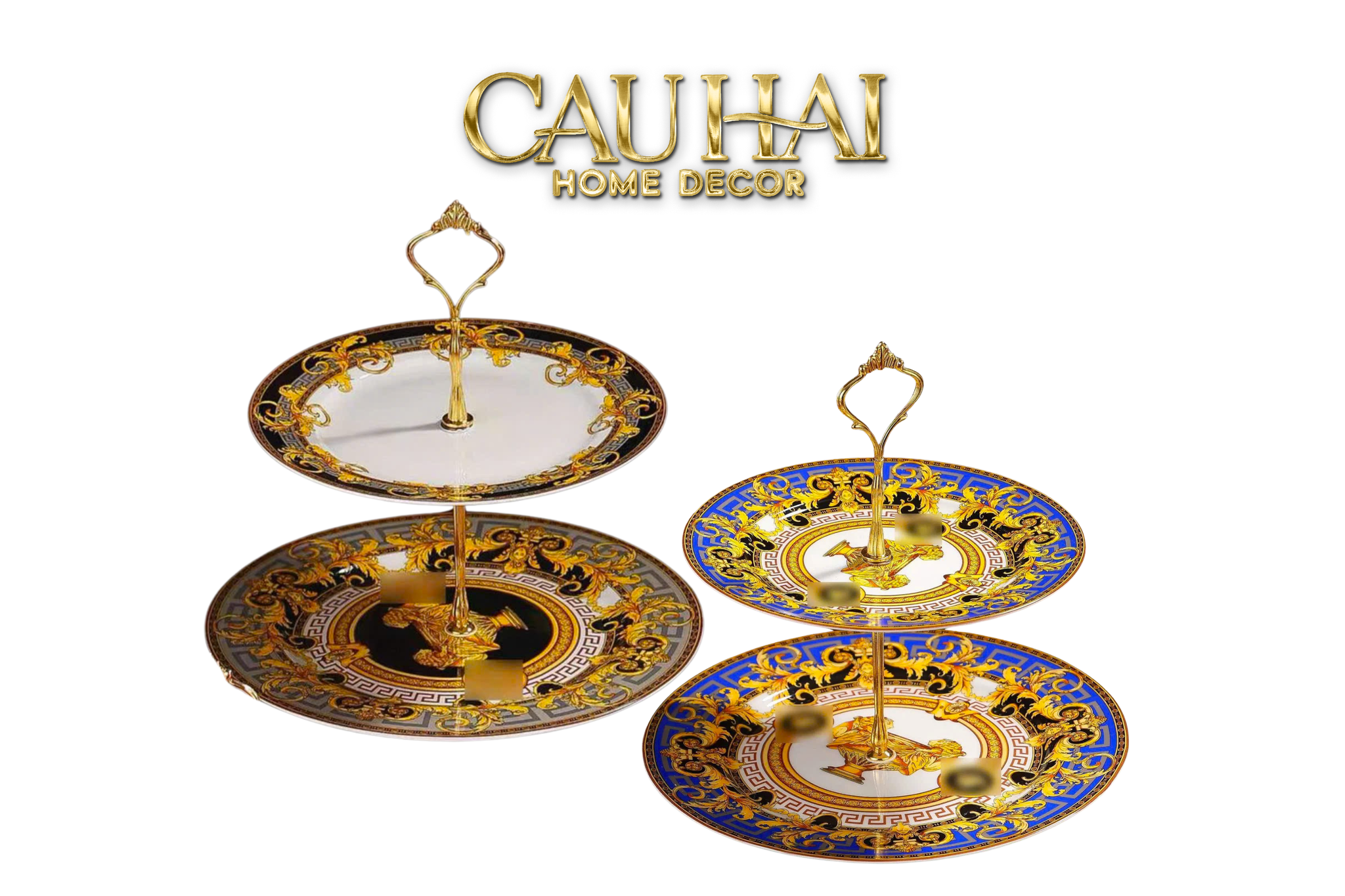 Maison Couture -  Đĩa 2 Tầng Black Baroque Prestige Gala Ver.S Étagère