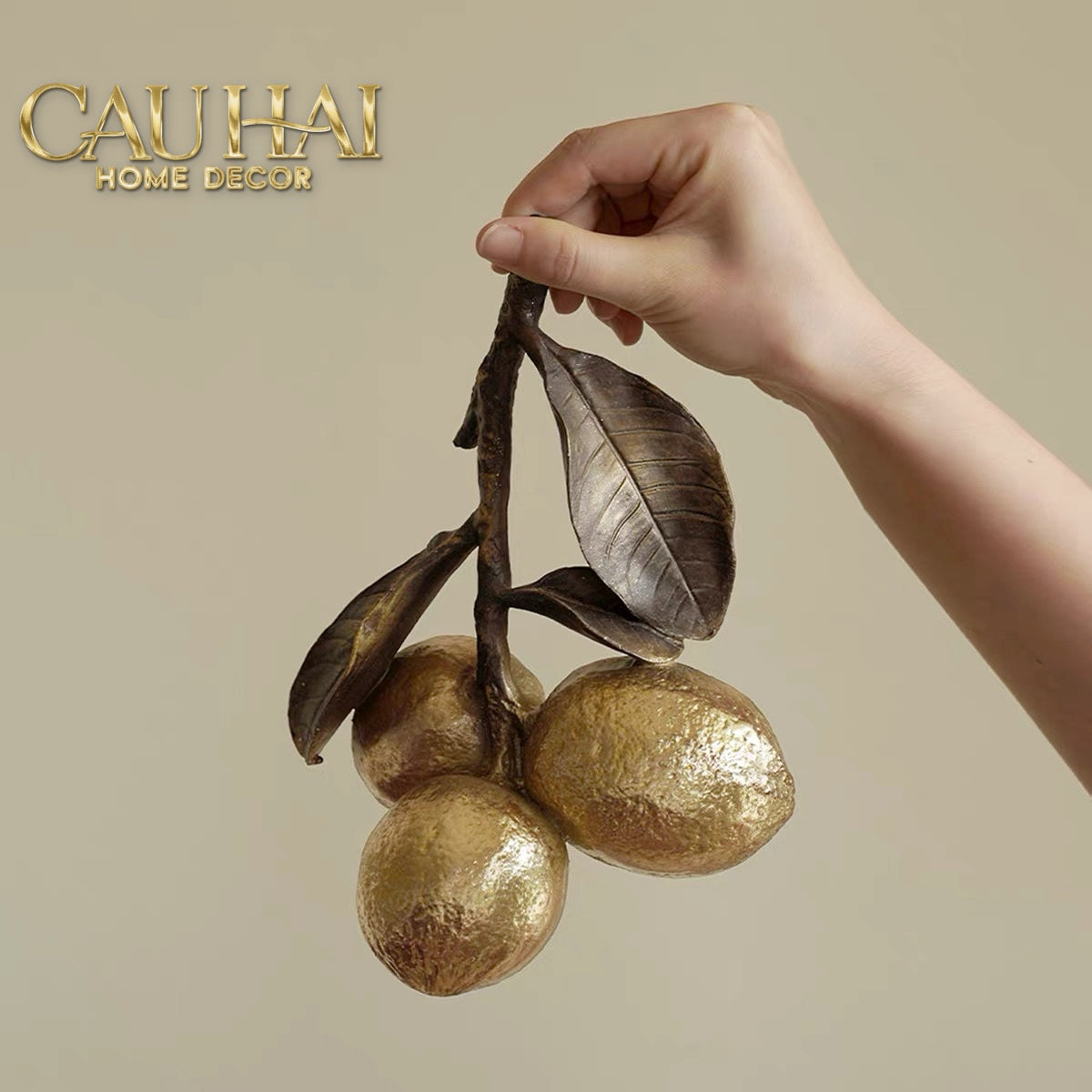 Gilded Lemon Cluster Statue — Vermeil Citron Trois