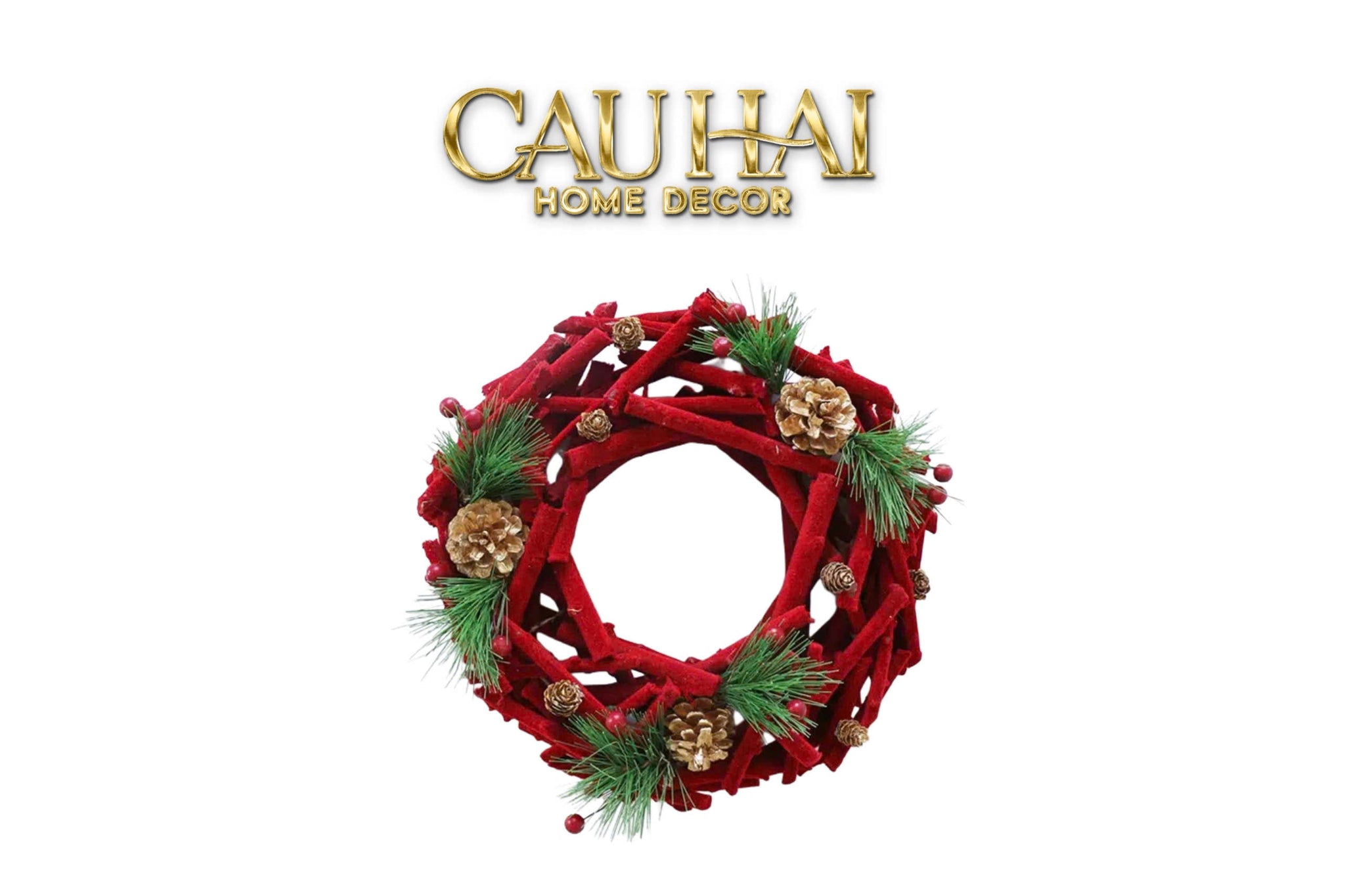 FÊTES COUTURE -  VÒNG GIÁNG SINH VELVET PINE CHRISTMAS WREATH
