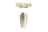 Indira Maison Couture - Bình Hoa Hợp Kim Metalic Platinum Fluted Silhouette Vase 17x6.9x30