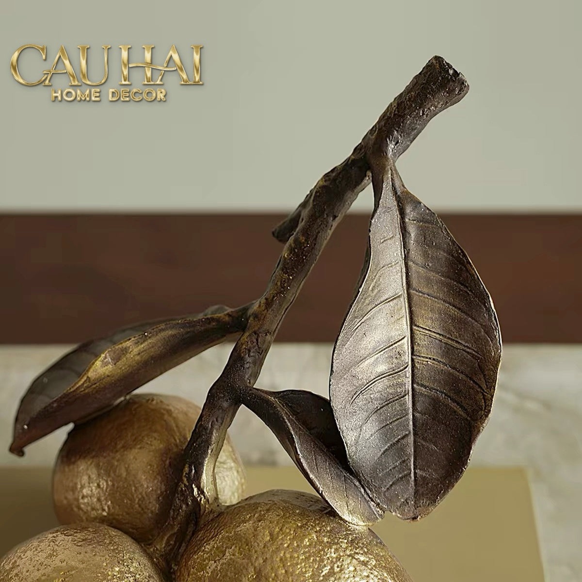 Gilded Lemon Cluster Statue — Vermeil Citron Trois