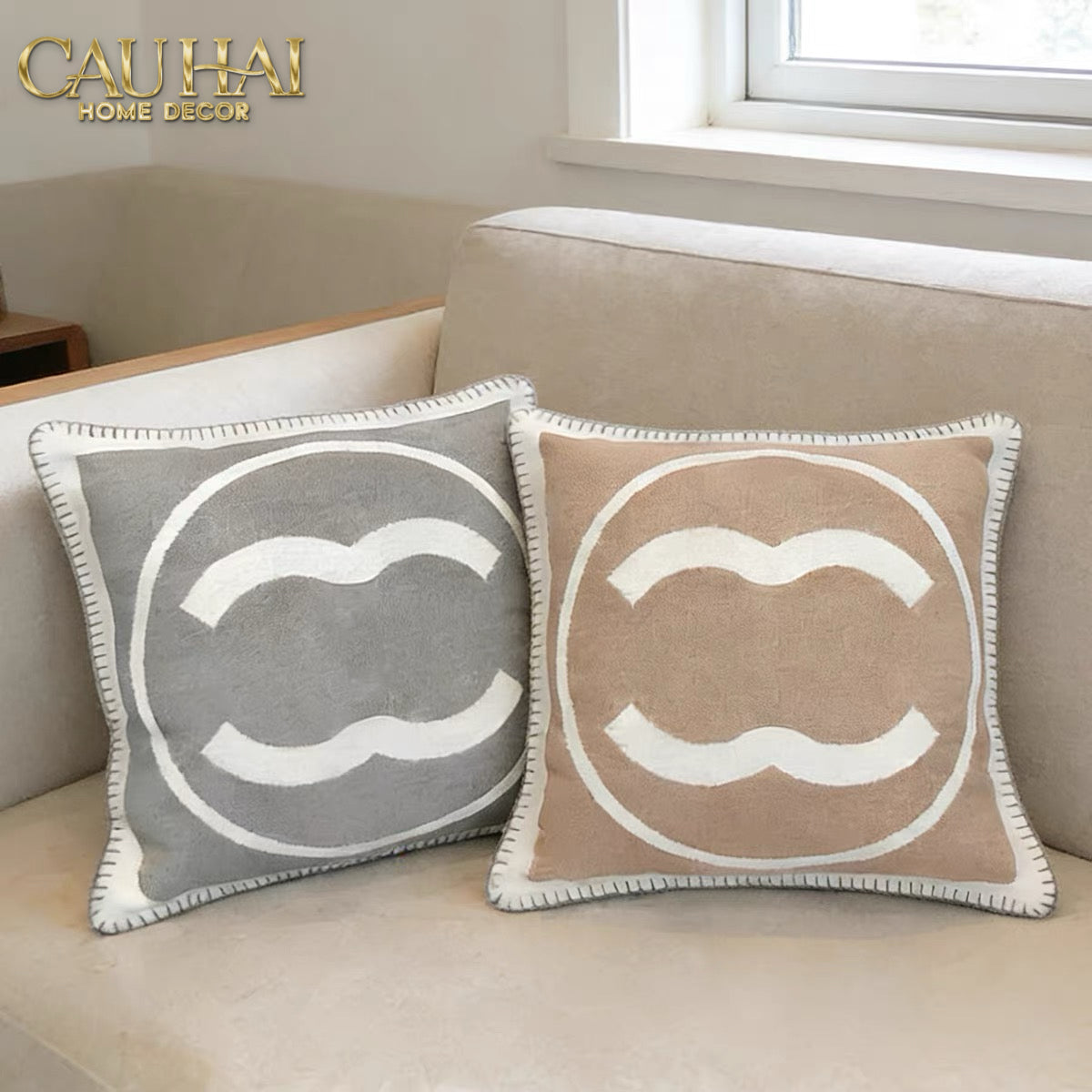 Les Cussins D’Élégance - Tweed Coco 45 Pillow Cover - Beige