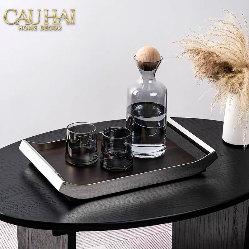 Khay Trang Trí Gỗ Chữ Nhật Sterling Walnut 45x30