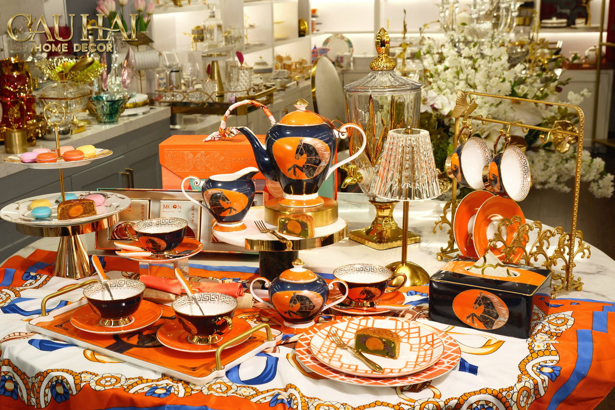 Maison Couture - Regal Legendary Impérial Noble Équestre Tea Set 15pcs