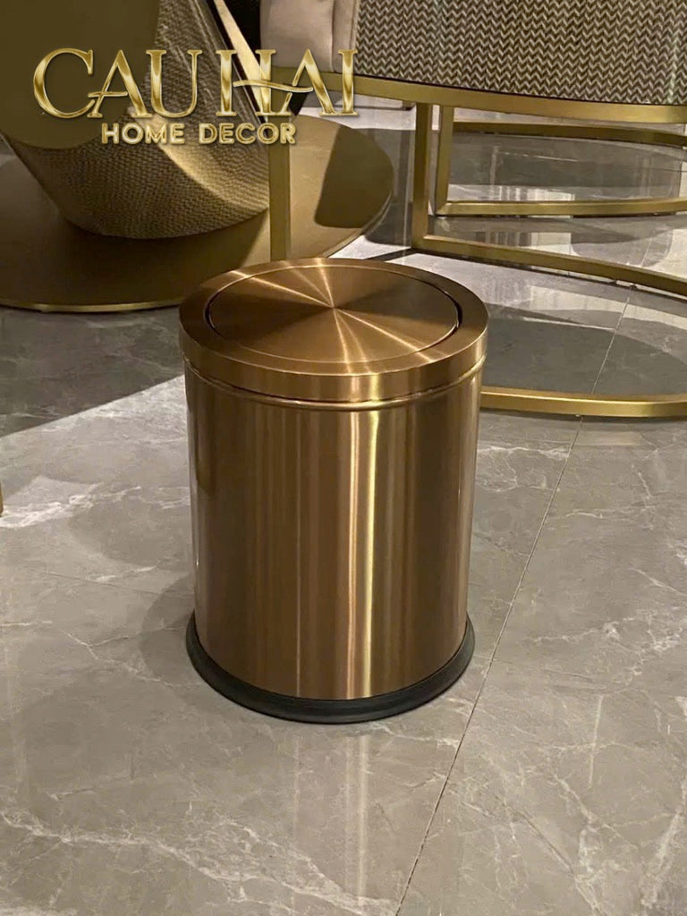Thùng Rác Inox Monolith Bronze Trash Cans 9L 20x31