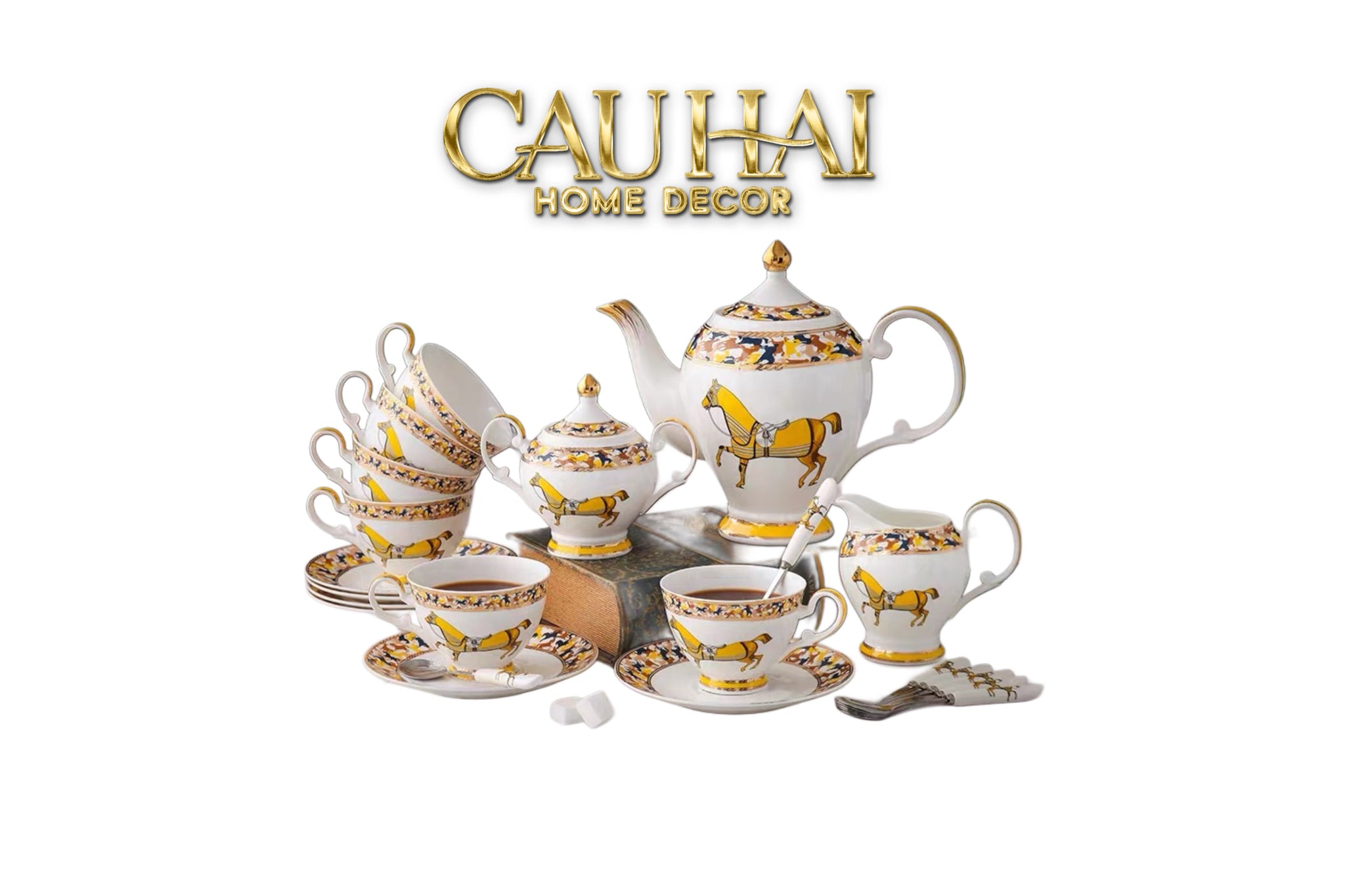 Maison Couture - Set Bình Trà Cheval Doré Classique 15Pcs Tea Set