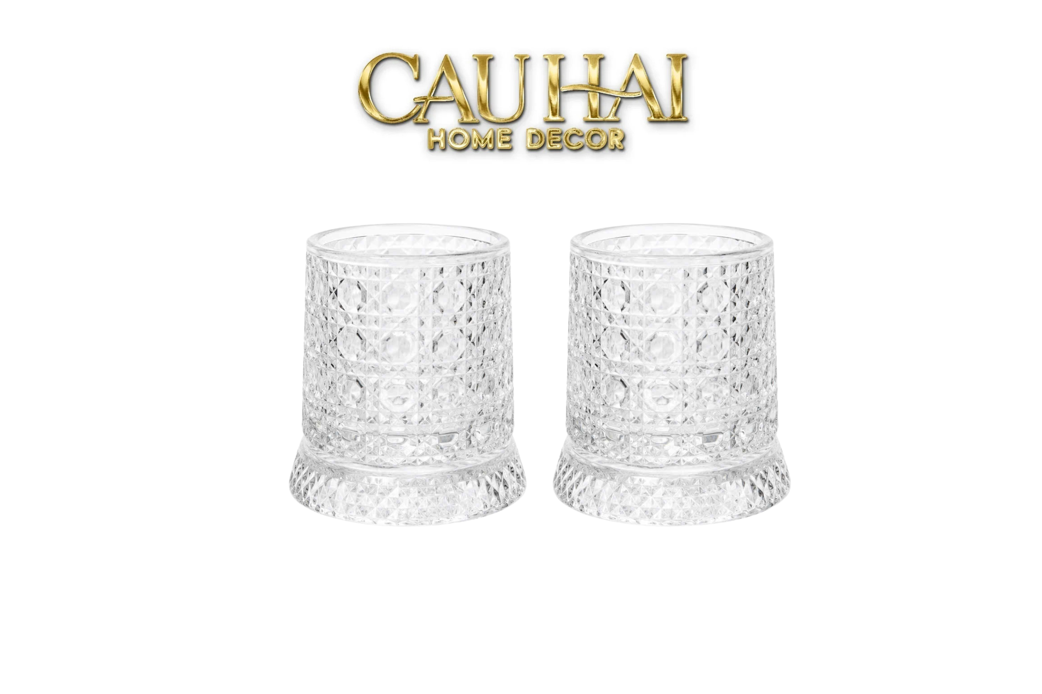 Set 2 Ly Whisky Thuy Tinh De Xoay - Prism Spin Glass Set 2pcs