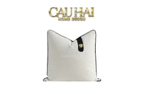 Vỏ Gối Bouclé Medusa Tab Ivory Noir 45x45