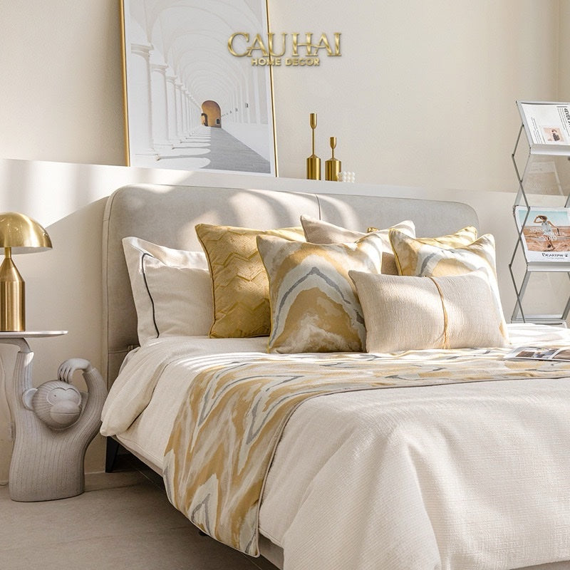 VỎ GỐI LỤA SATIN GLACE CRACKED PEARL 30X50