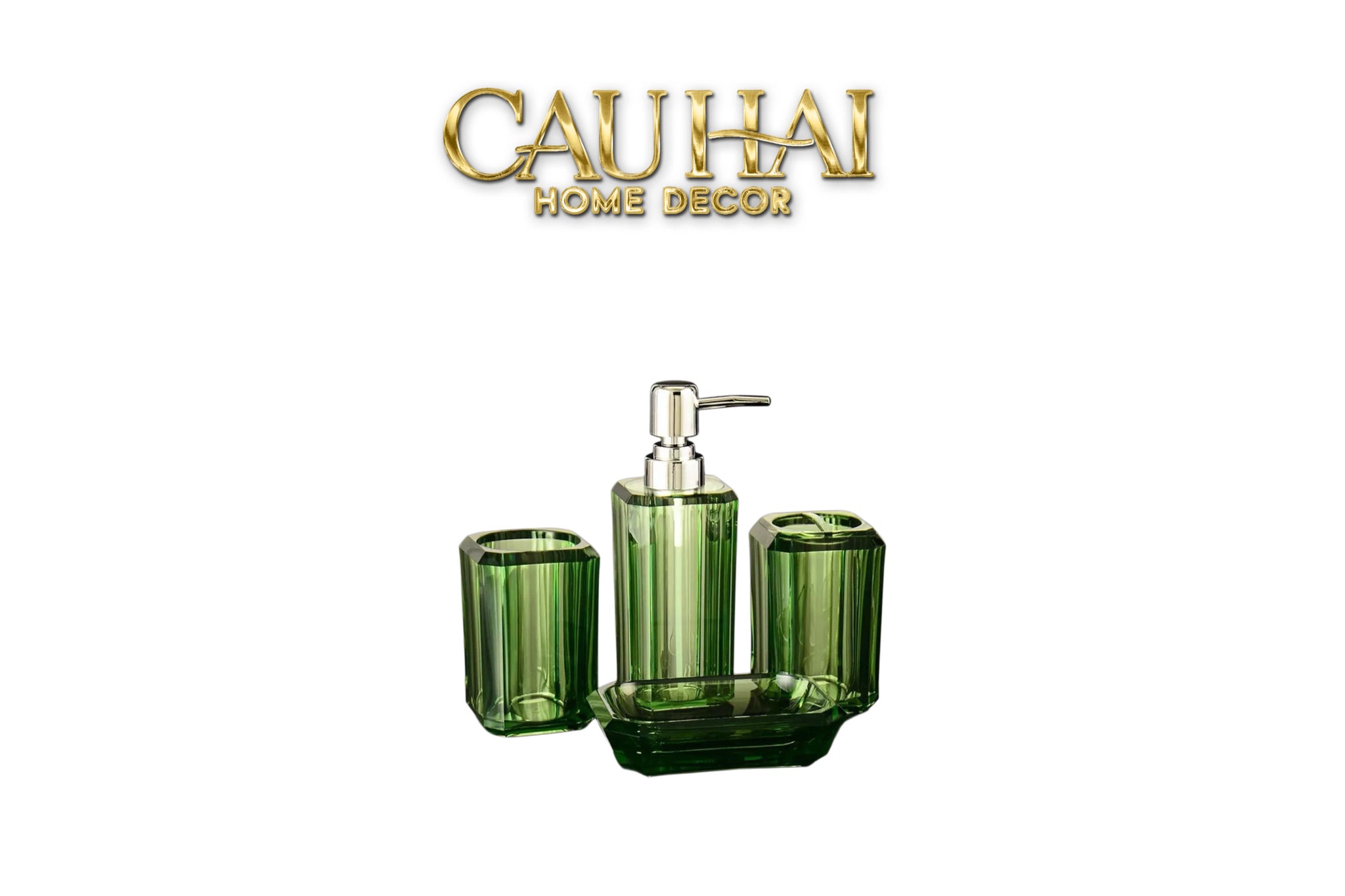 Set Nhà Tắm Acrylic 4 Món Emerald Gemstone Bathroom Vanity Set 4pcs