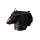 Maison Couture - Lọ Trang Trí Đầu Ngựa Da Thuộc Equestrian Head Leather Saddle Brun Vessel 13x17