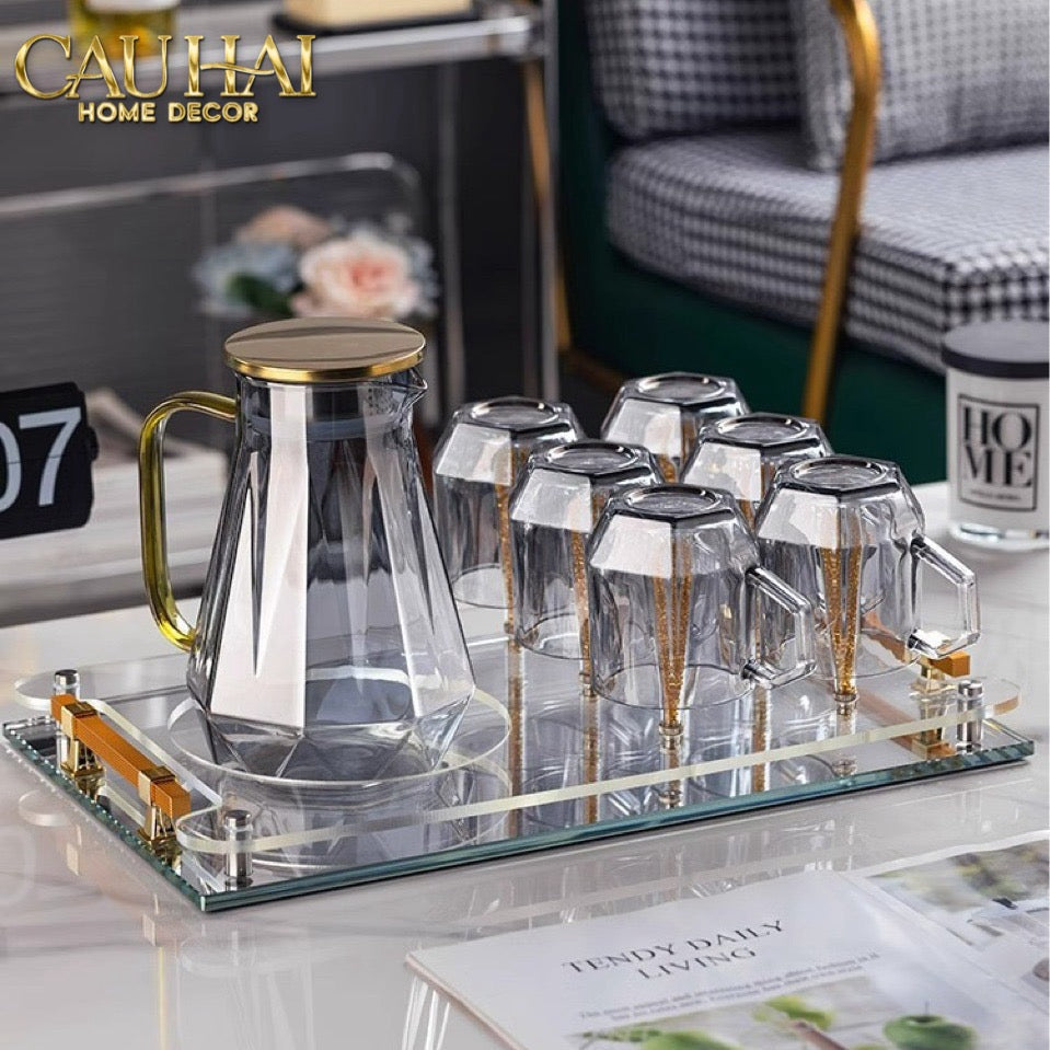 Maison Couture – Khay Úp Ly Cristalleries 6 Slot 2-In-1 Bar Tray – Aurum