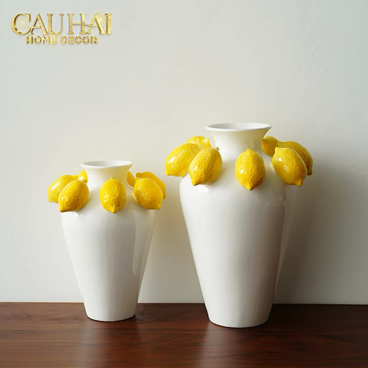 La Sicilia Royale - Bình Hoa Gốm Sứ Lemon Atelier Ivory 20x26