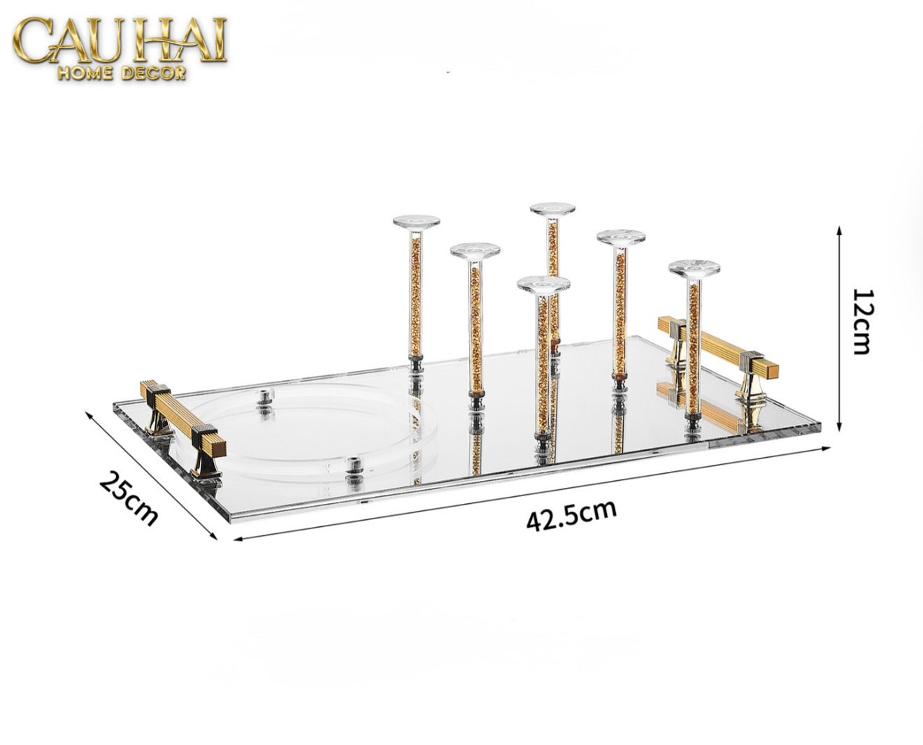 Maison Couture – Khay Úp Ly Cristalleries 6 Slot 2-In-1 Bar Tray – Aurum
