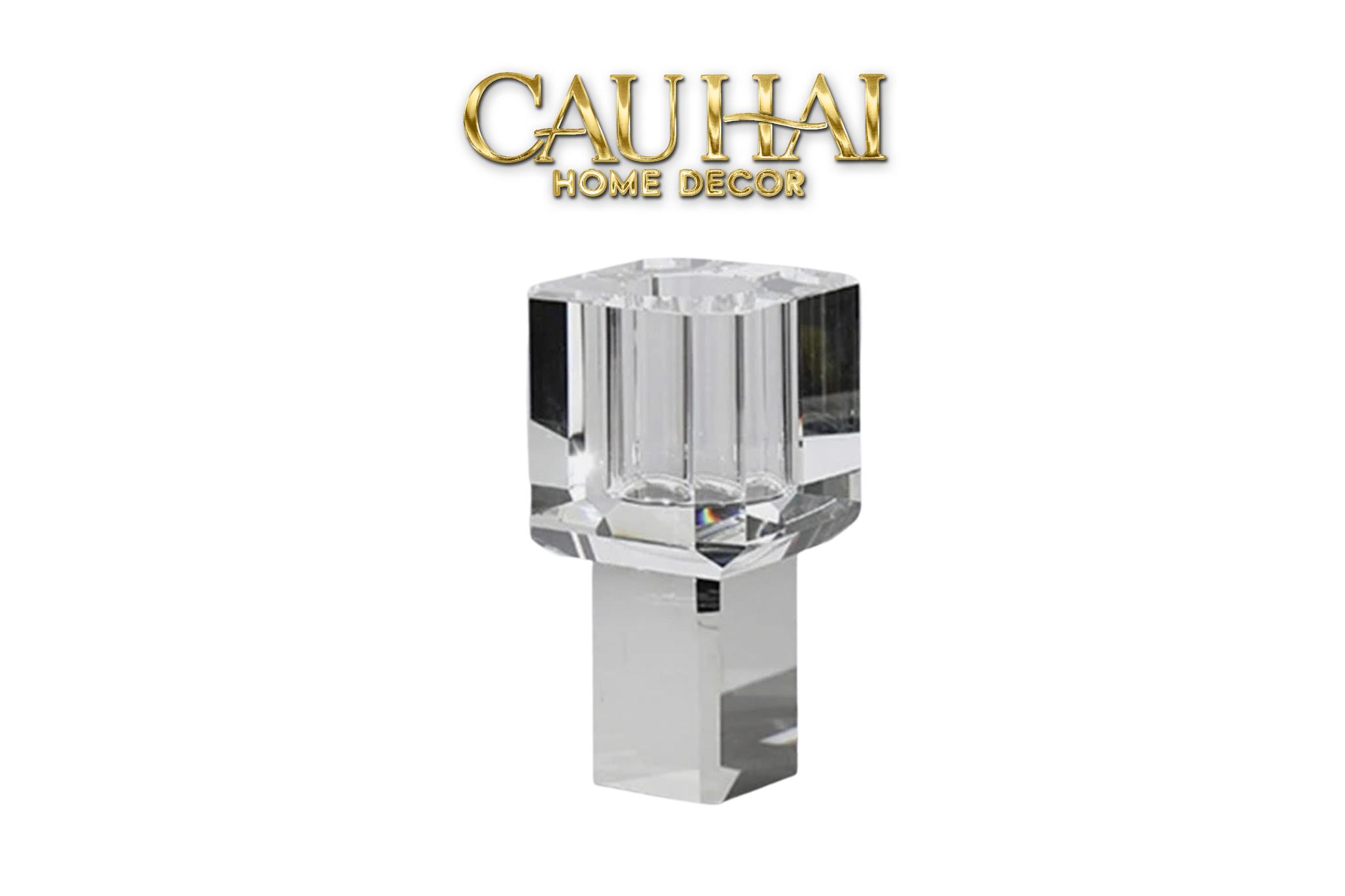 Home Couture - Bình Hoa Pha Lê Atelier Émeraude Crystal Geometric Vessel-CẬU HAI HOME DECOR